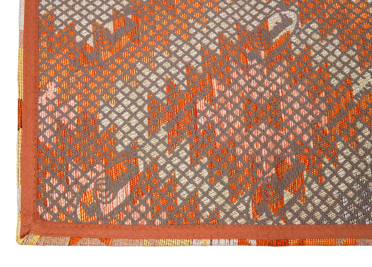 BIANCHERIAWEB Suardi - Lot de 2 tapis d'ameublement antidérapant pour chambre salon, motif abstrait, géométrique, 65 x 110, orange