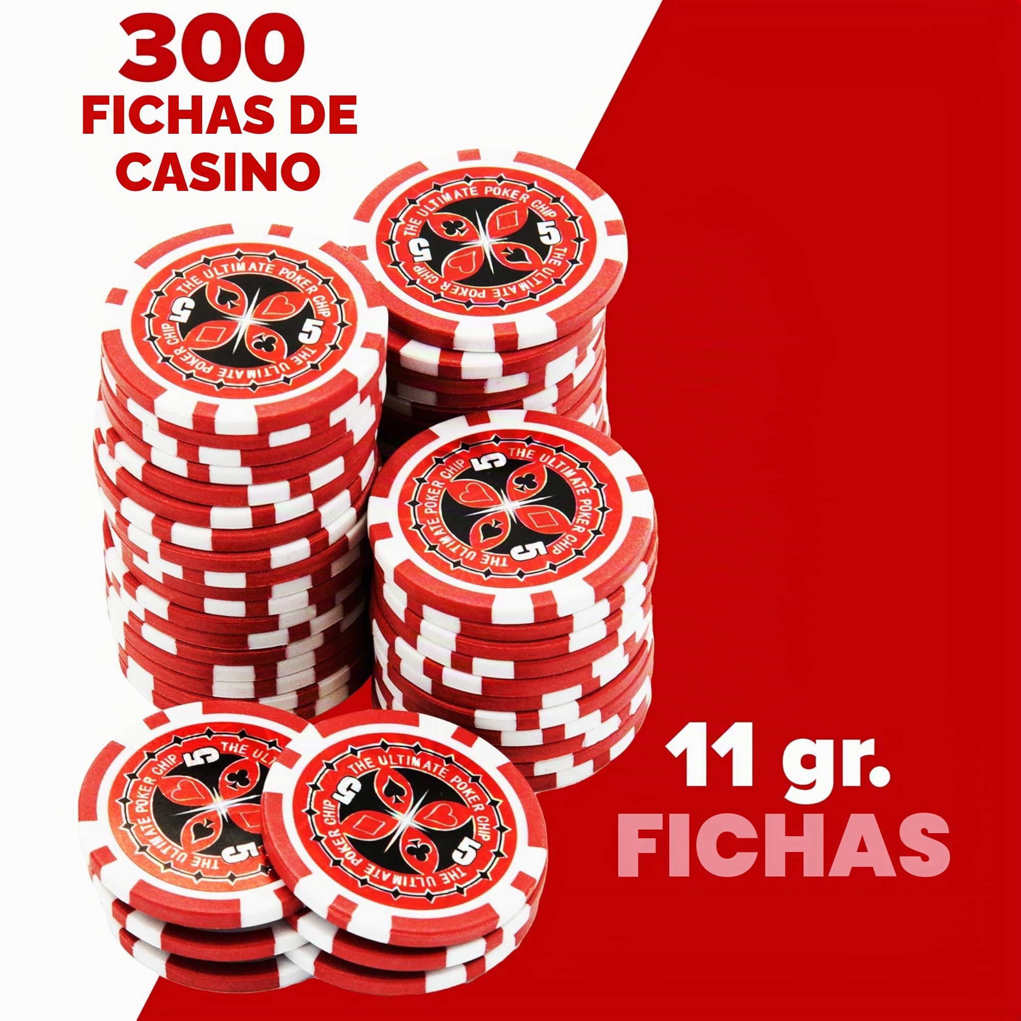 Juego de póquer 300 piezas Texas Holdem maletín fichas cartas alfombrilla Kyto