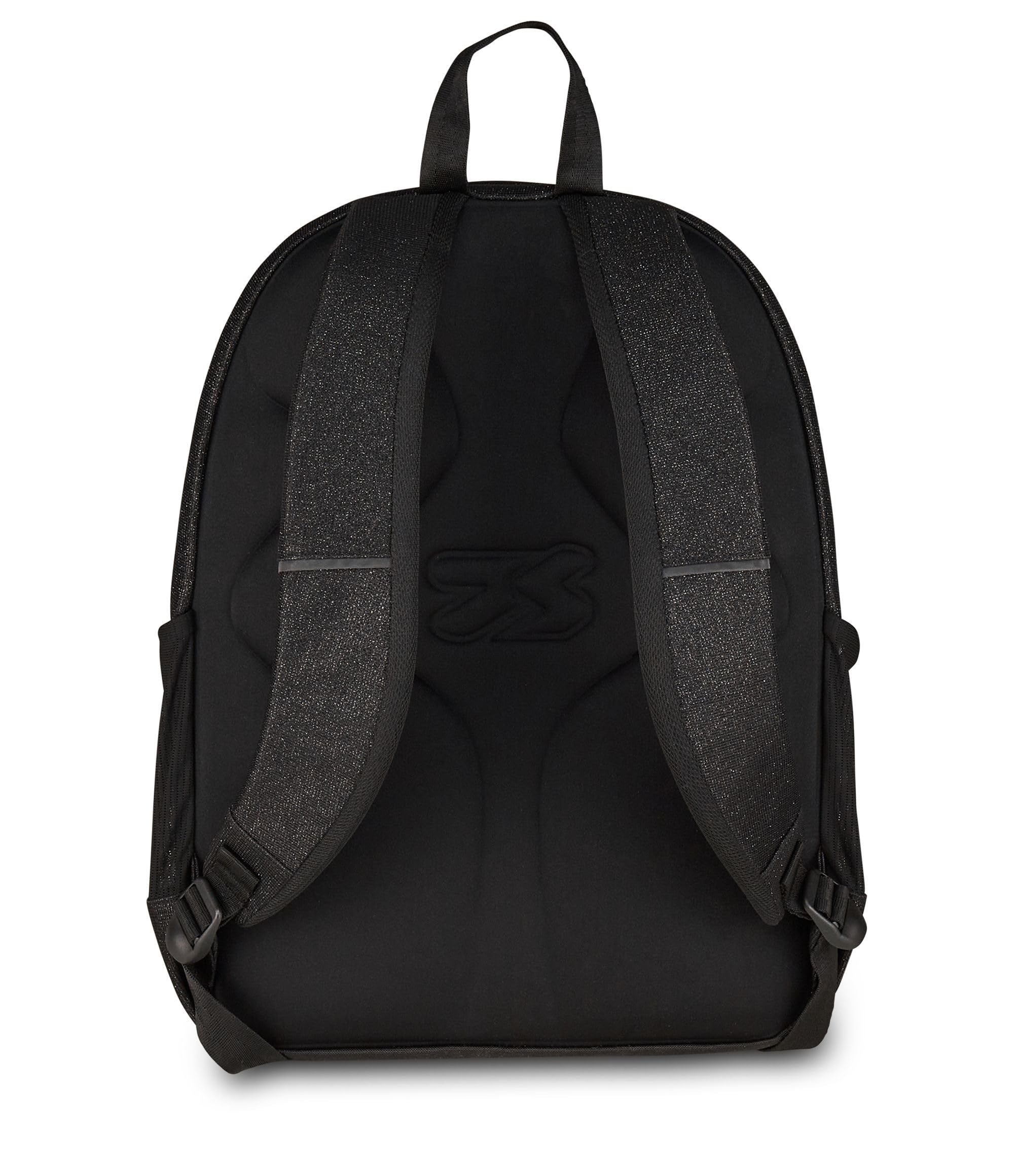 Seven Zaino Doppio Scomparto Tech Shiny, Nero, Tasca Porta PC e Tasca Porta Borraccia, Scuola Media e Superiore, Ragazza
