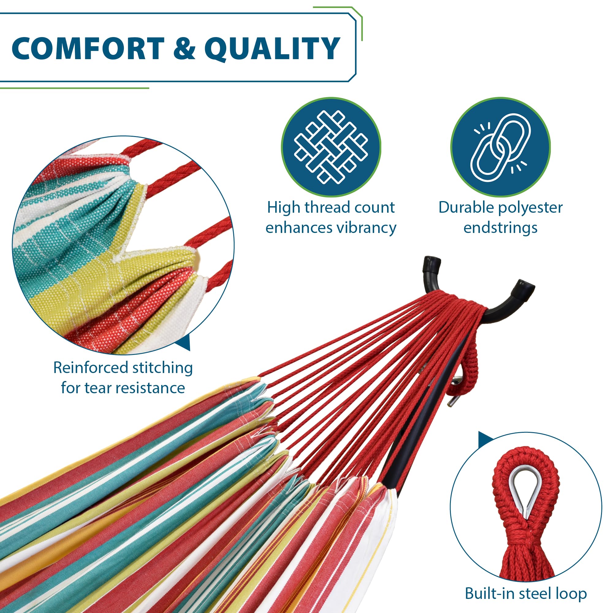 Hangmat met Standaard Tweepersoons 'Easy & Organic' Green | Groen