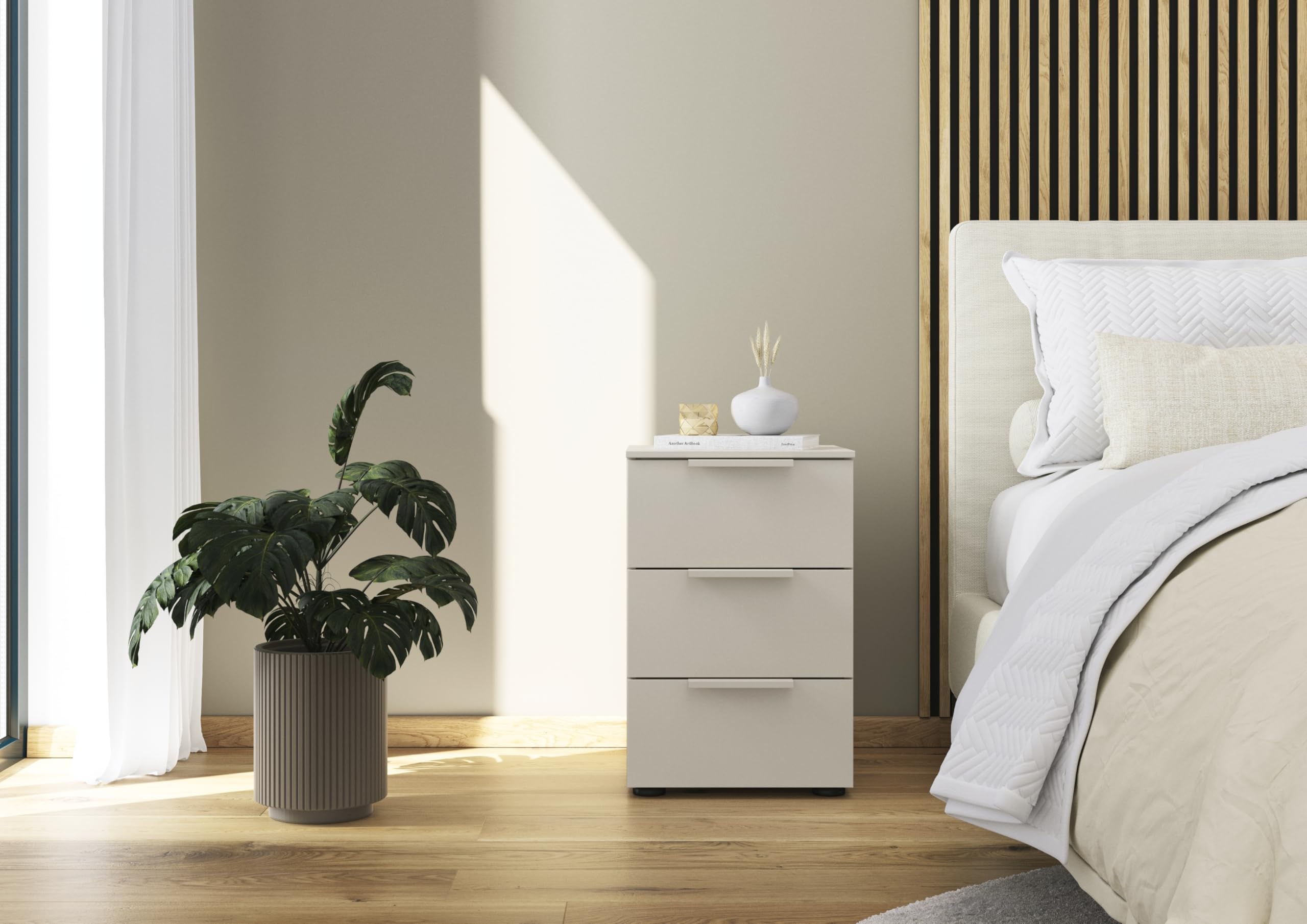 Rauch Möbel Flipp, Nachttisch, Farbe Beige, Maße 40x61x42 cm