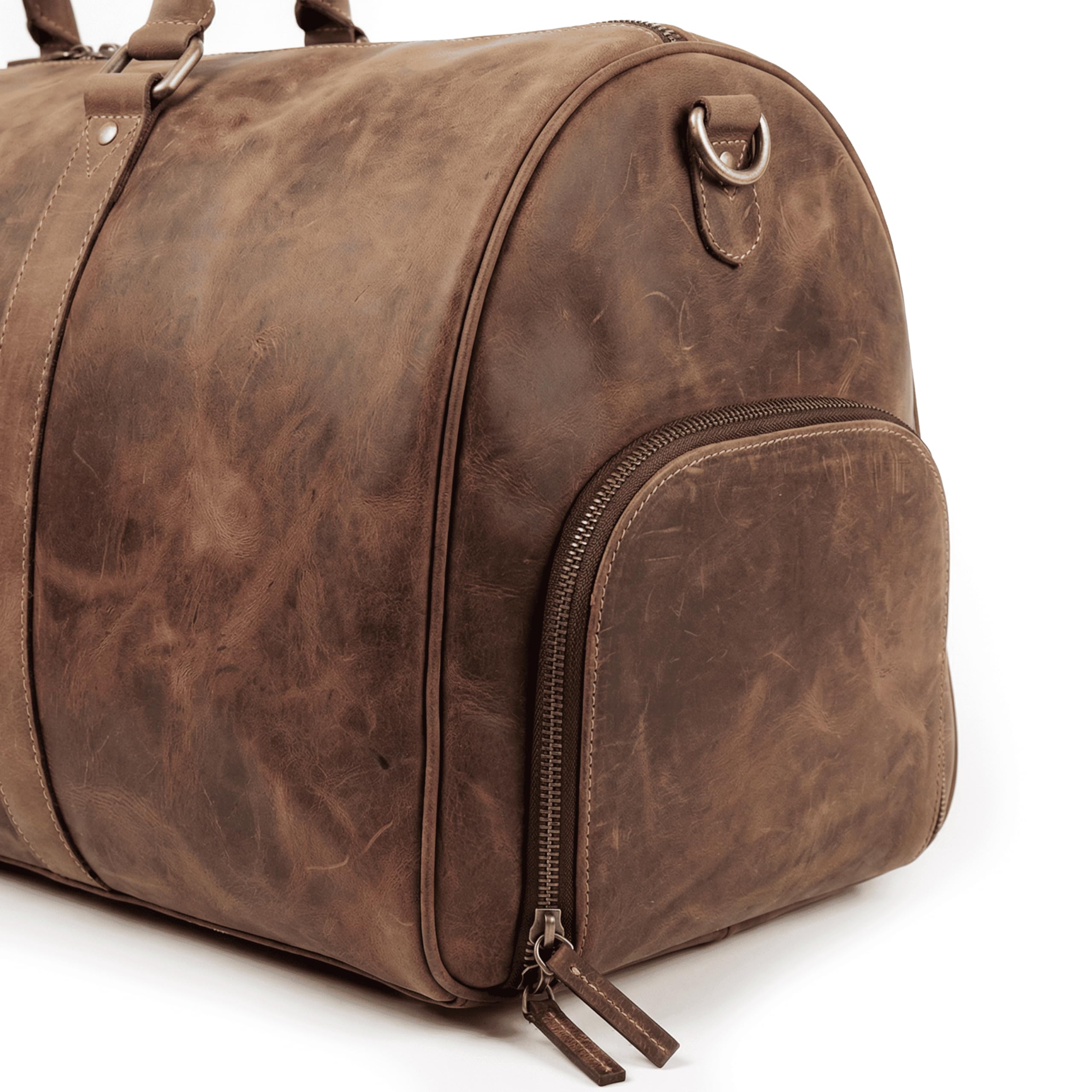 SID & VAIN große Weekender echt Leder Sporttasche Hank 55 cm XL Reisetasche Handgepäck Herrentasche mit Schultergurt Ledertasche Herren braun handgefertigt