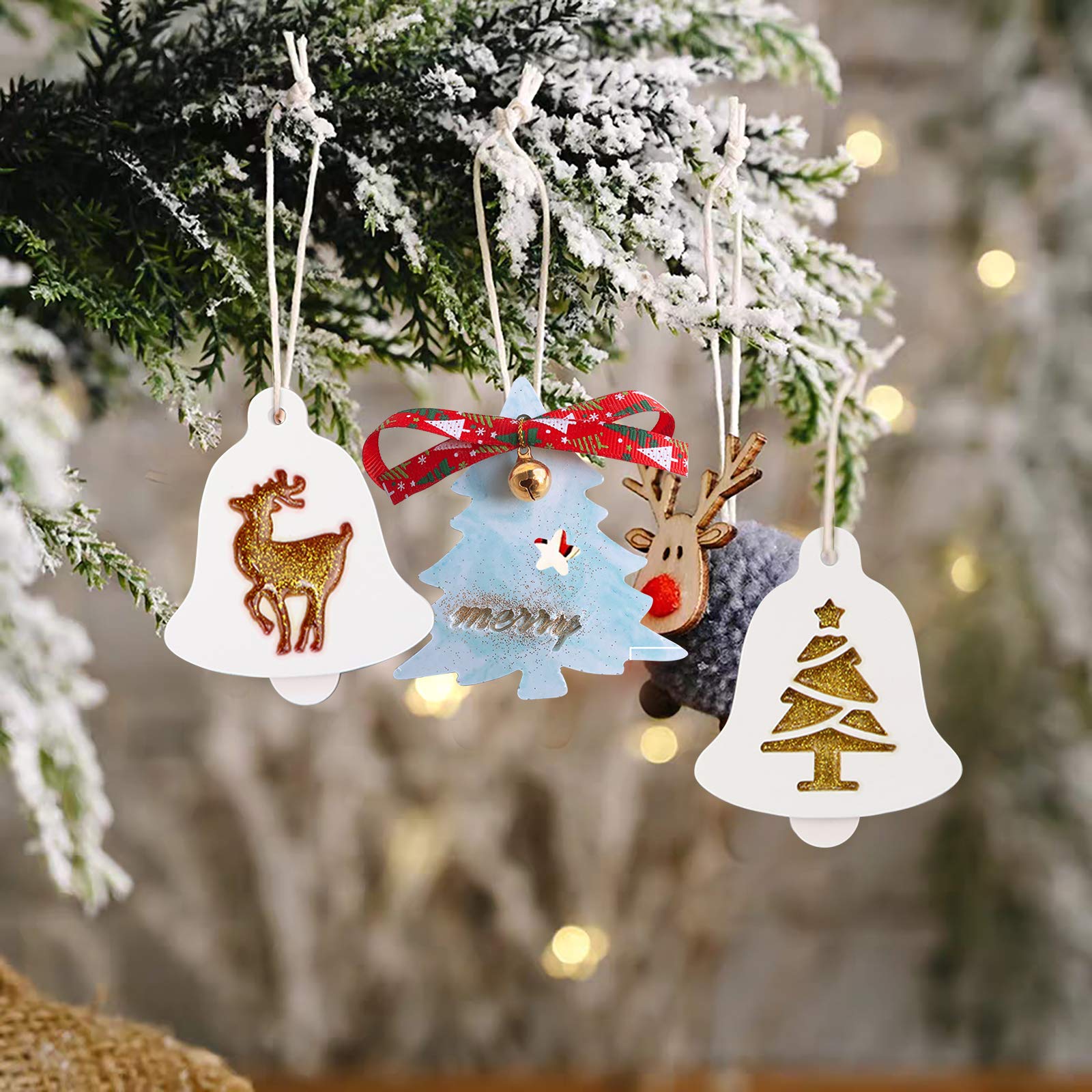 Kerst Hars Mallen Siliconen, 2 Stuks Christmas Ornament Resin Molds Ronde Kerst Hars Mallen voor Kerstboom Sneeuwvlok Hanger Ambachten Doe-het-zelf Benodigdheden Kerst Hars Mallen Siliconen, 2 Stuks Christmas Ornament Resin Molds Ronde Kerst Hars Mallen voor Kerstboom Sneeuwvlok Hanger Ambachten Doe-het-zelf Benodigdheden