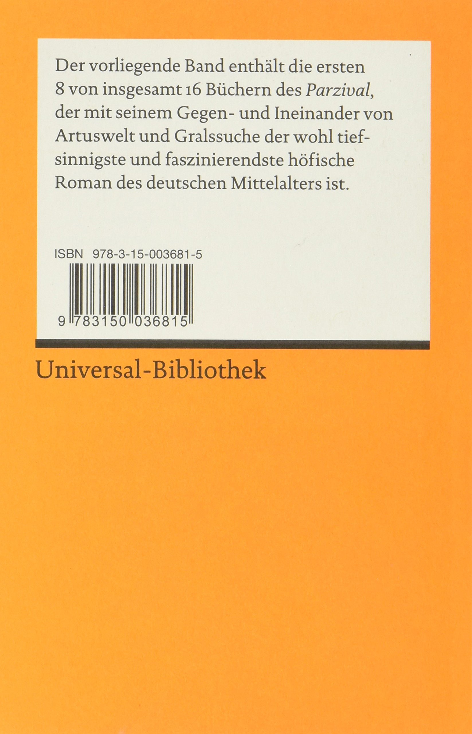 Parzifal: v. 1: Buch 1-8. Mittelhochdt. /Neuhochdt.: 3681