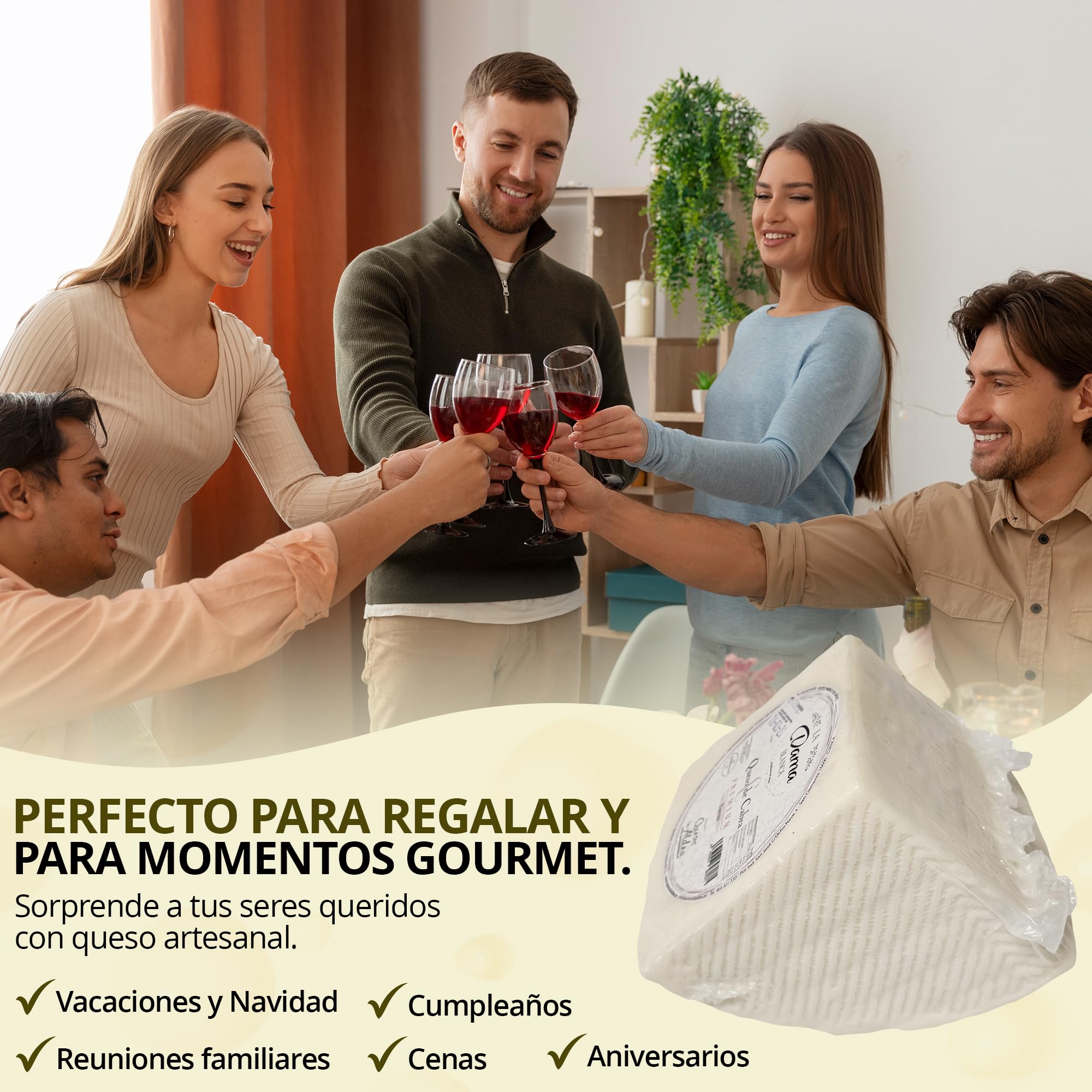 Queso Artesano de Cabra Tierno 1 kg - Queso Castilla-La Mancha para Ensalada y Tapas