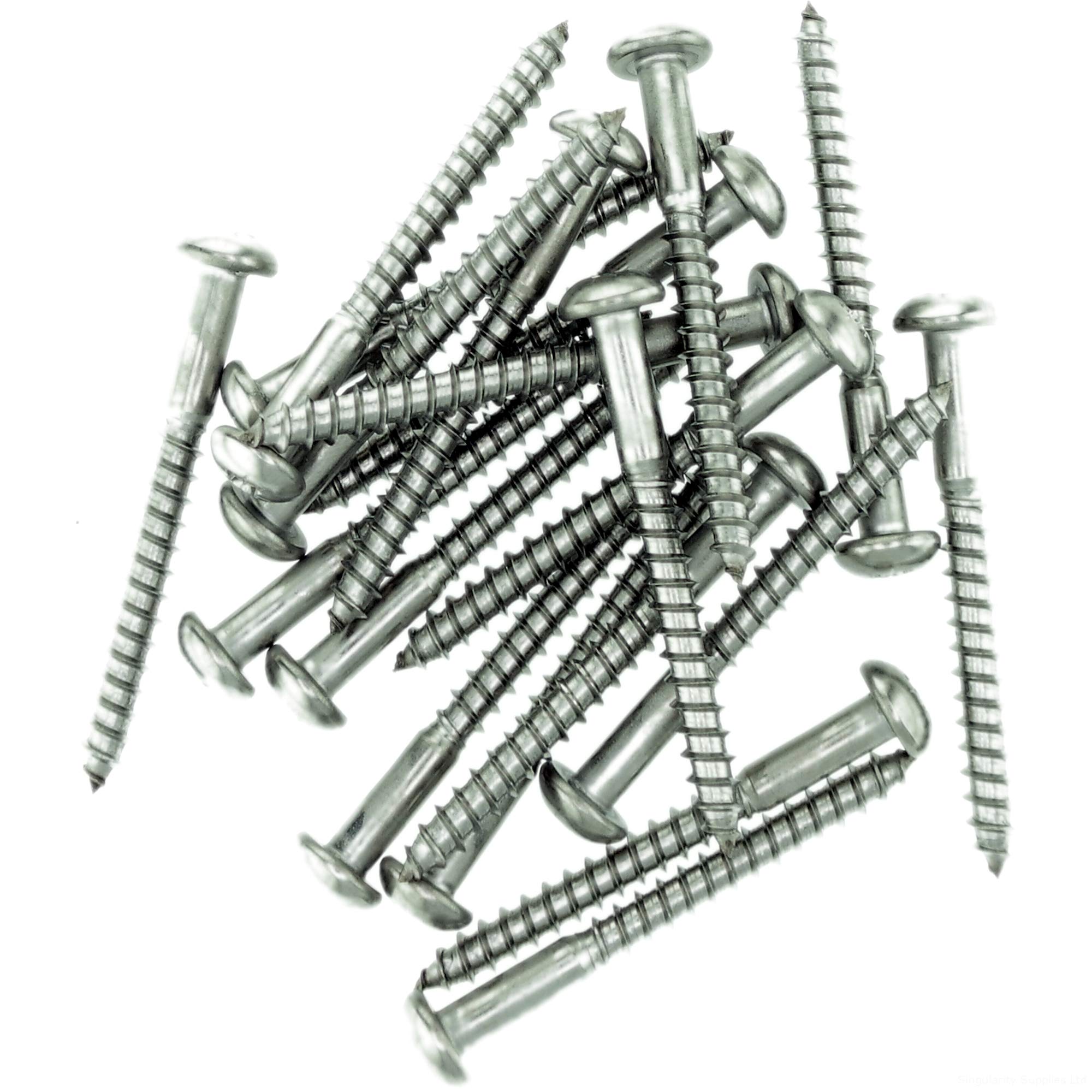 Singularity Supplies No.6 X 1.58 (3.5Mm X 40Mm) Pozi Pan Wood Screw - Stainless Steel (A2) (Pack Of 20)