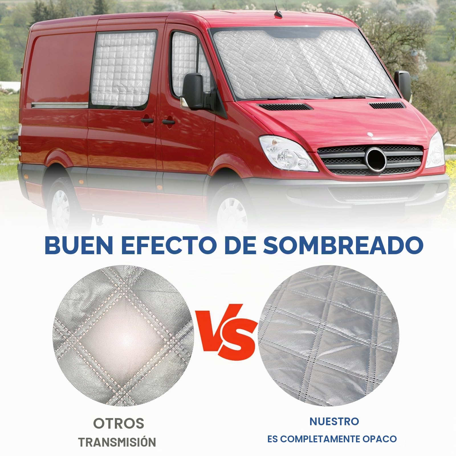 7 Piezas Parasol del Parabrisas Automóvil Reemplazo para Mercedes Sprinter 2006-2019, Cabina del Conductor Reemplazo para VW Crafter LWB 2006-2019, Cubierta de Parasol Automóvil, Parasol Plegable