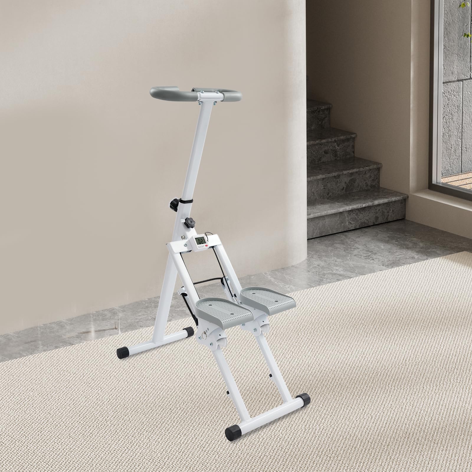 Stepper pieghevole per la casa con display, macchina Vertical Climber con pedali regolabili in 3 posizioni, contatore di calorie, portata fino a 100 kg, salire le scale in acciaio da 1,2 mm, per