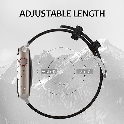 Vista 193 de Correa de cuero compatible con correas de Apple Watch de 1.811 in, 1.772 in, 1.732 in, 1.654 in (Serie 1/2/3) para hombres y mujeres, correa de Azul