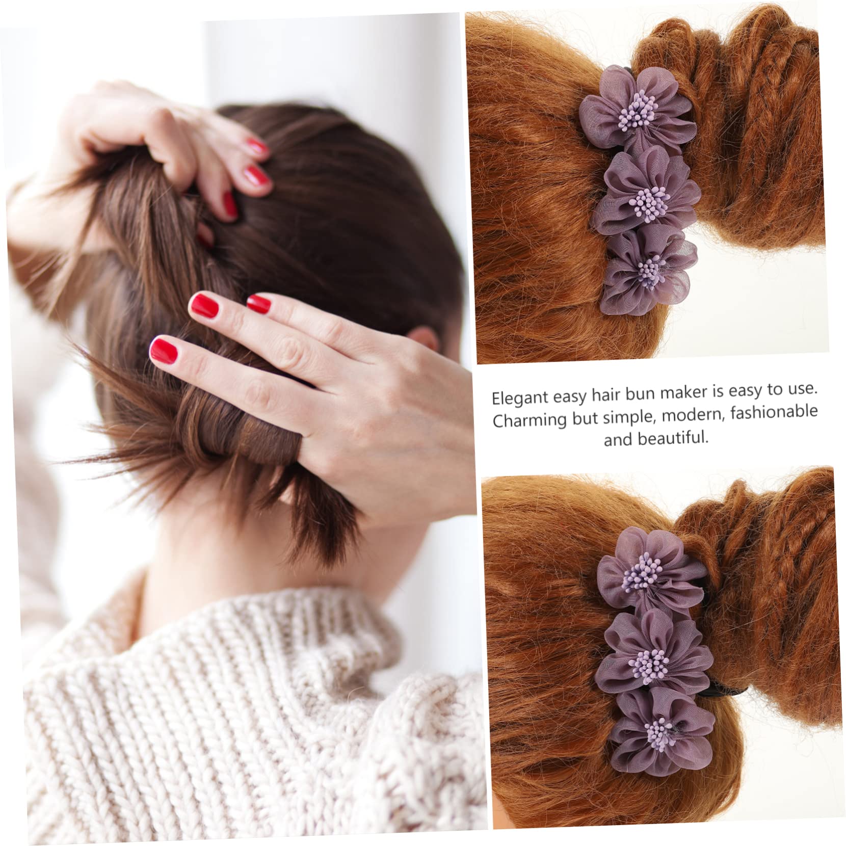 12stücke Teiliges Blumen Dutt-maker Für Haarschmuck Dekorative Haarklammern Für Elegante Hochsteckfrisuren Einfach Zu Bedienen Für Schule Partys Zuhause Farben