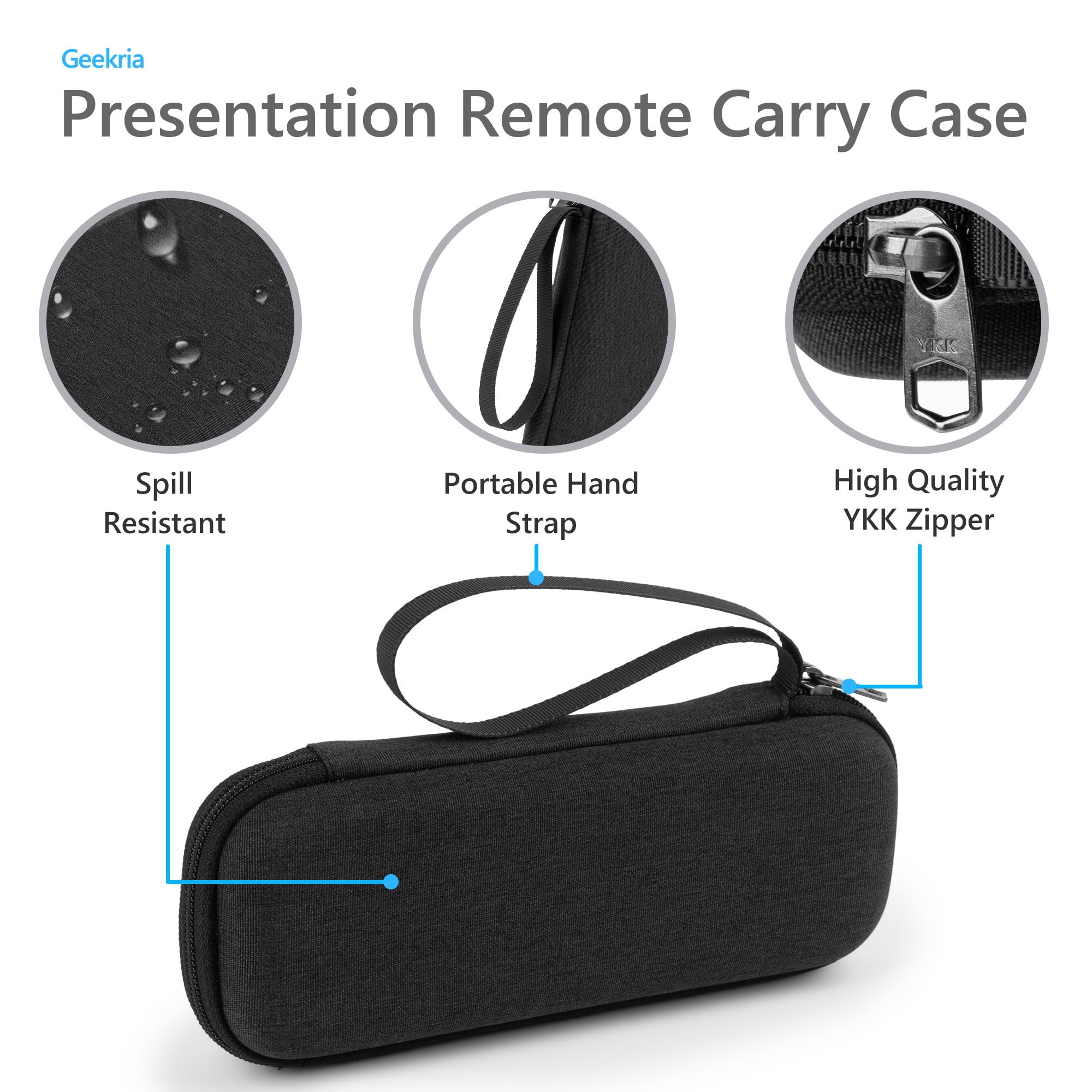 Geekria Hartschalen-Reisekoffer, kompatibel mit Logitech Spotlight 2, Tasche für Präsentationsfernbedienung (Dunkelgrau)