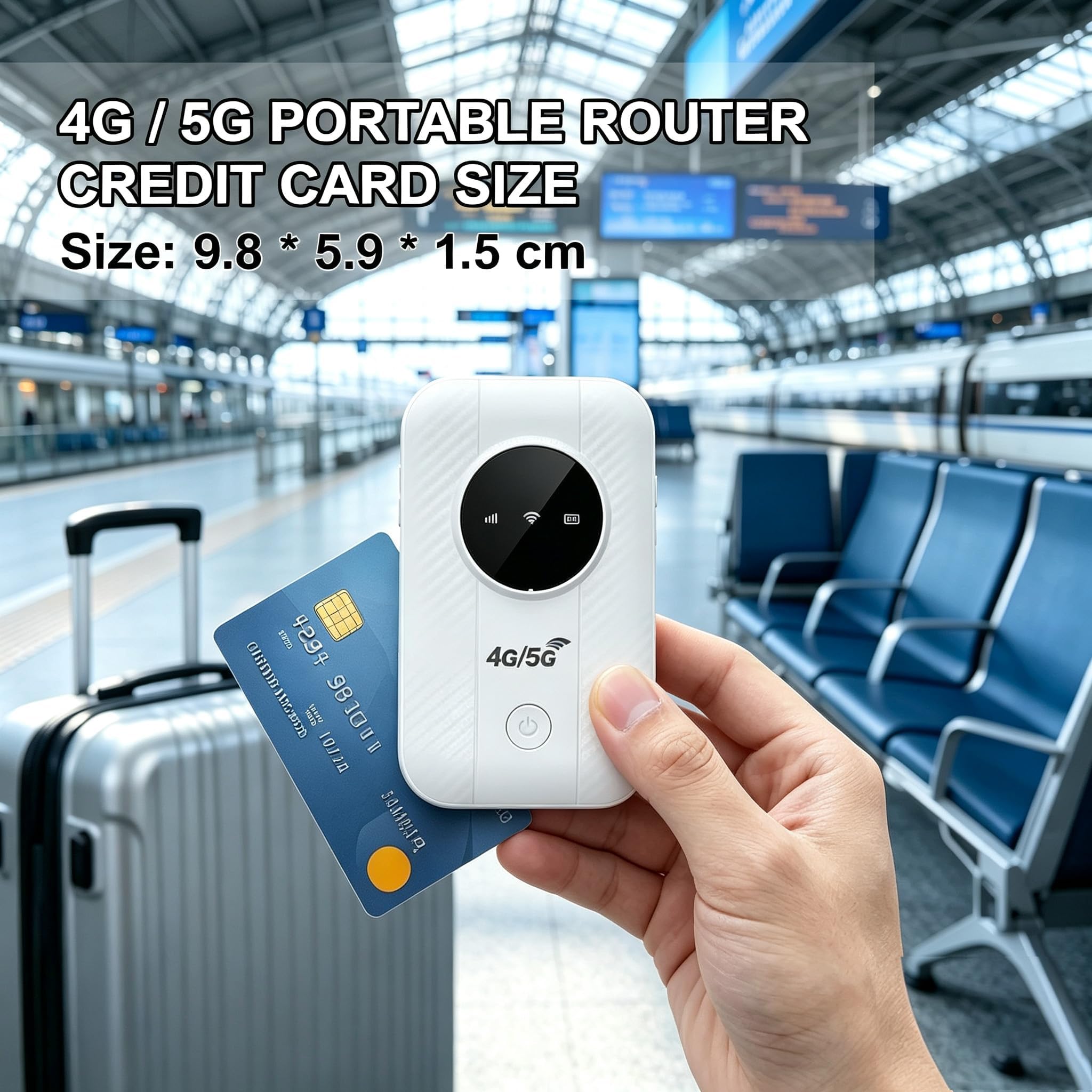 Routeur de voyage portable WiFi 6, routeur WiFi de poche 5G avec fente pour carte SIM déverrouillée, MiFi 4G/5G LTE CAT4 300 Mbps, 2100 mAh, 12 h d'autonomie, WPA2, prend en charge plus de 20