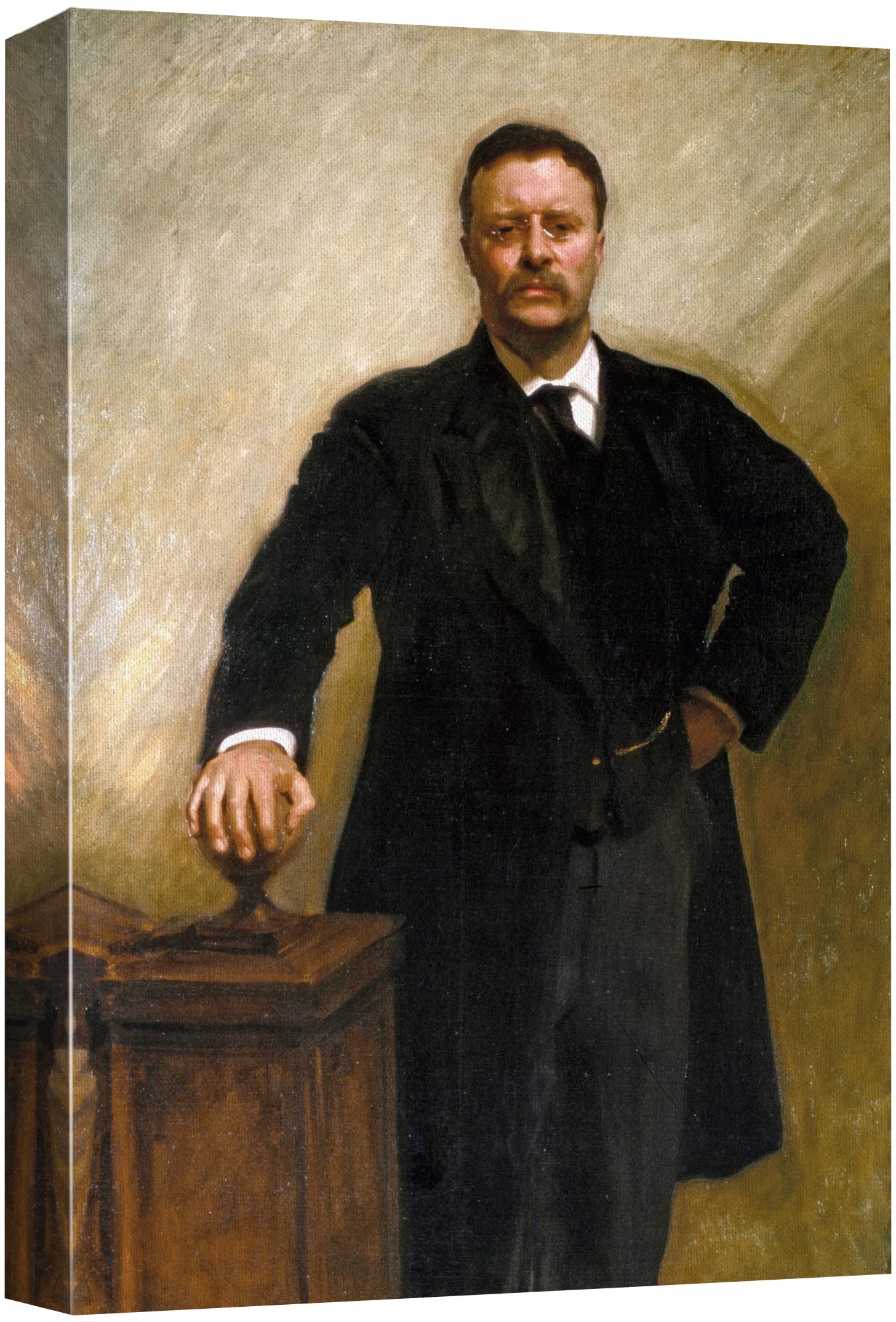 wall26Canvas Print Wall Art Portrait of President Theodore Roosevelt People Pop Culture Historical Realism Famous Closeup Colorful Multicolor Classical for Living Room, Bedroom, Office - 24"x36"