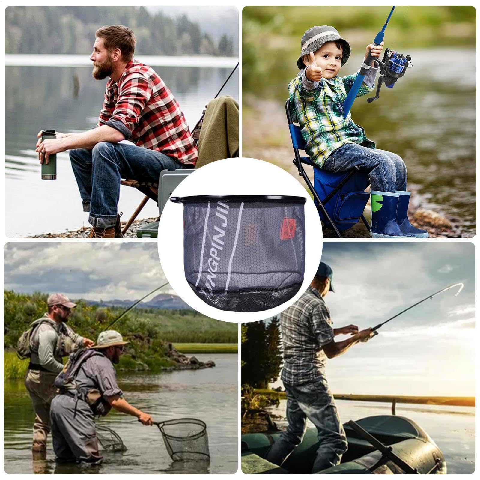 Redes de pesca para pesca – Pesca multifuncional de alta resistencia | red de aterrizaje ligera y grande, red de pesca portátil para pesca en hielo