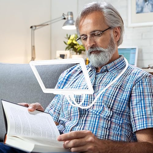 Lupa de 5 manos libres para leer, lupa flexible de cuello de cisne de página completa, lupa de lectura grande para reparación de desgaste de cuello,