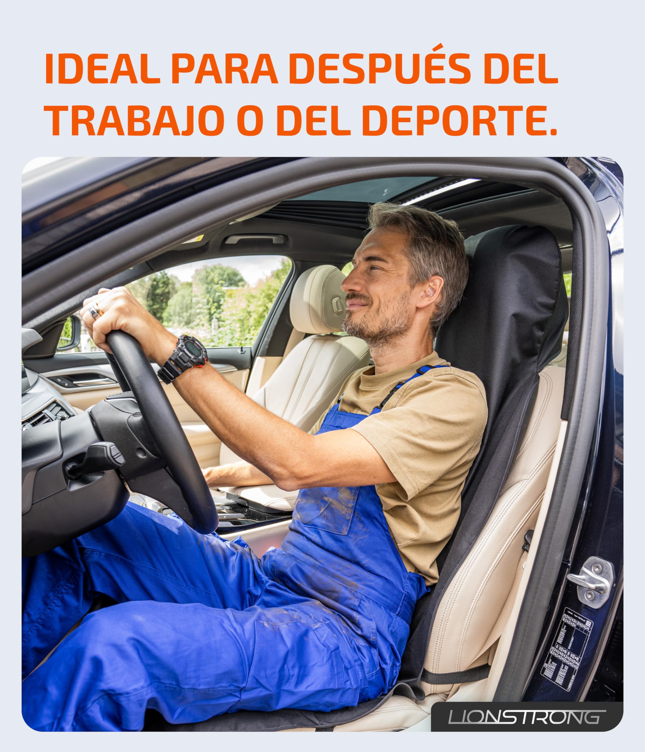 LIONSTRONG - Protector Universal para Asiento de Coche - Funda Asiento Coche - Material Impermeable (Poliéster)
