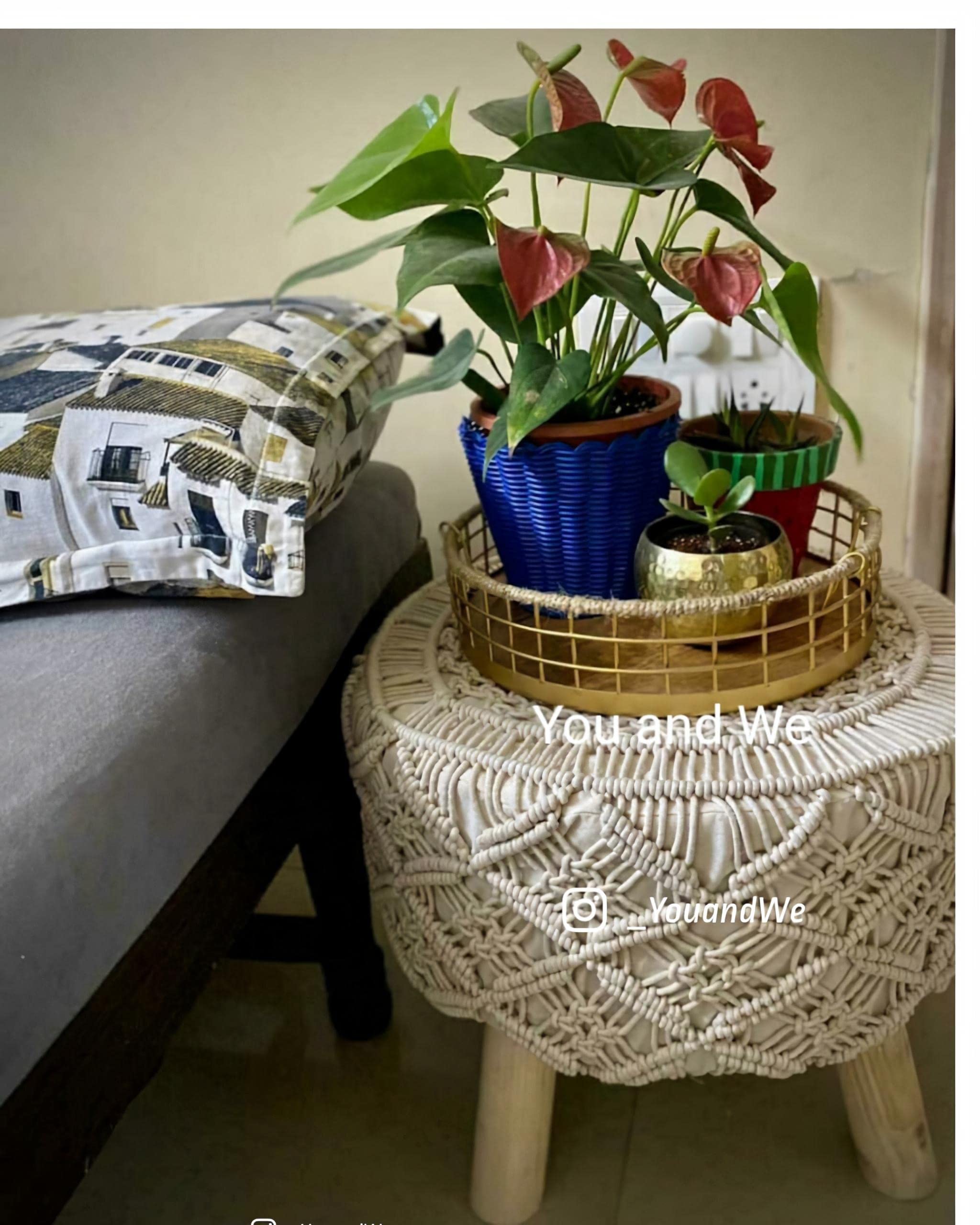 You & We Premium Macrame Pouffe Stool