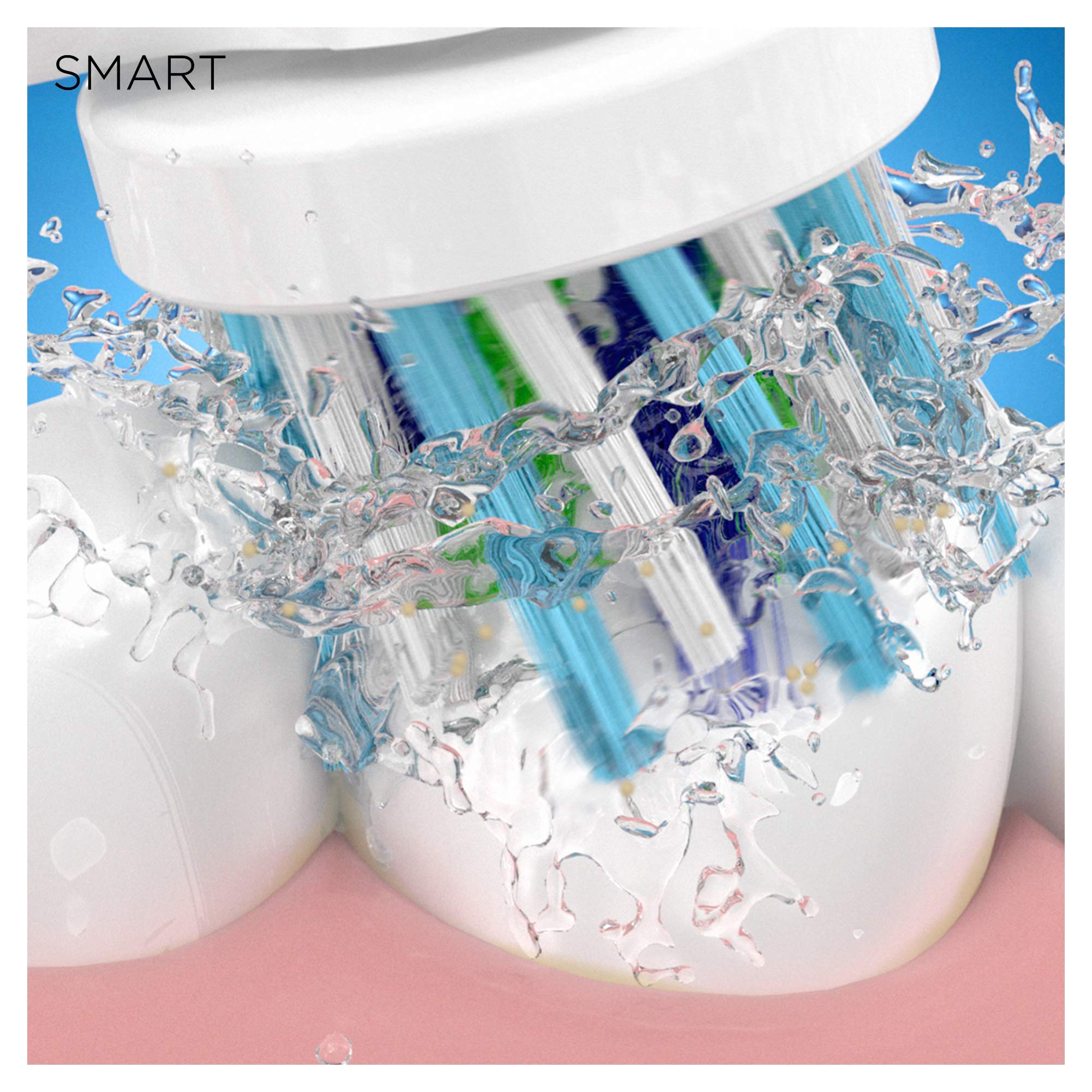 Oral-B Smart 4 4000N Smart Cepillo eléctrico recargable con tecnología de Braun, 1 mango conectado negro con Bluetooth, 2 cabezales de recambio, color Blanco