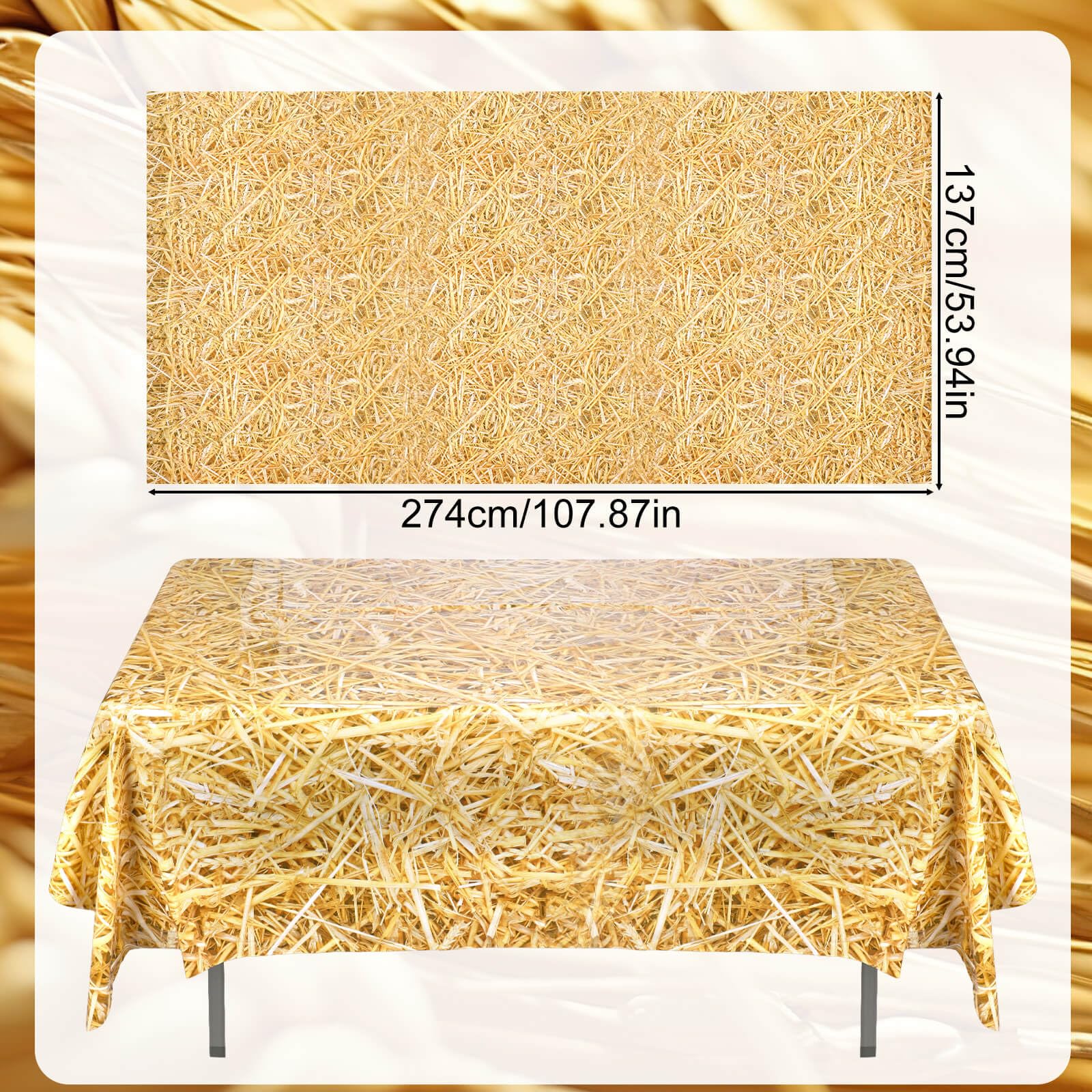 Tovaglie di Paglia 274x137cm Plastica Decorazioni Feste Cowboy Western Hawaiane
