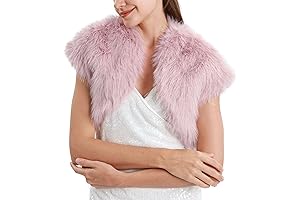Women's Faux Fur Bolero Shrug Cap Sleeve Crop Cardigan