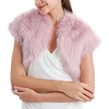 Women's Faux Fur Bolero Shrug Cap Sleeve Crop Cardigan