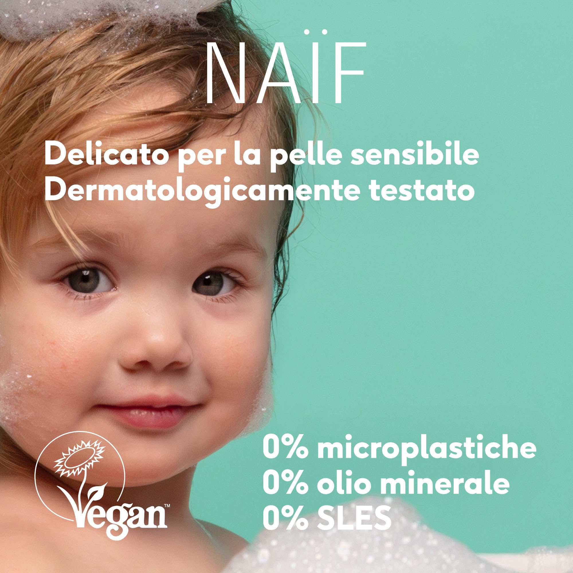 Naïf - Olio per bambini - per neonati e bambini - Con ingredienti naturali - Vegano- Prodotti per la cura del bambino - Olio per bambini - Massaggio per bambini - 100 ml