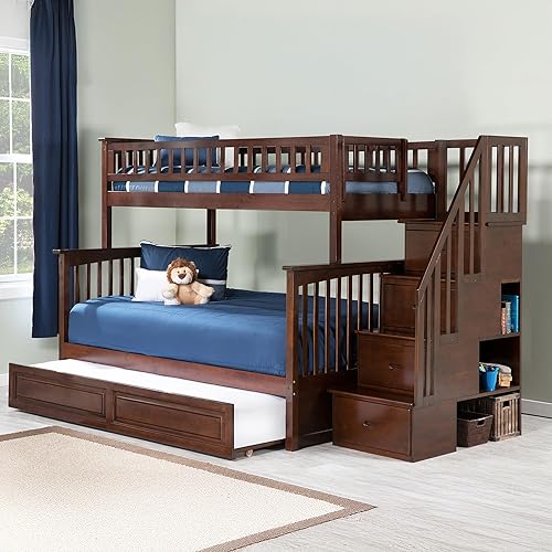 AFI, Columbia Staircase Bunk Bed Twin Over Full with Twin