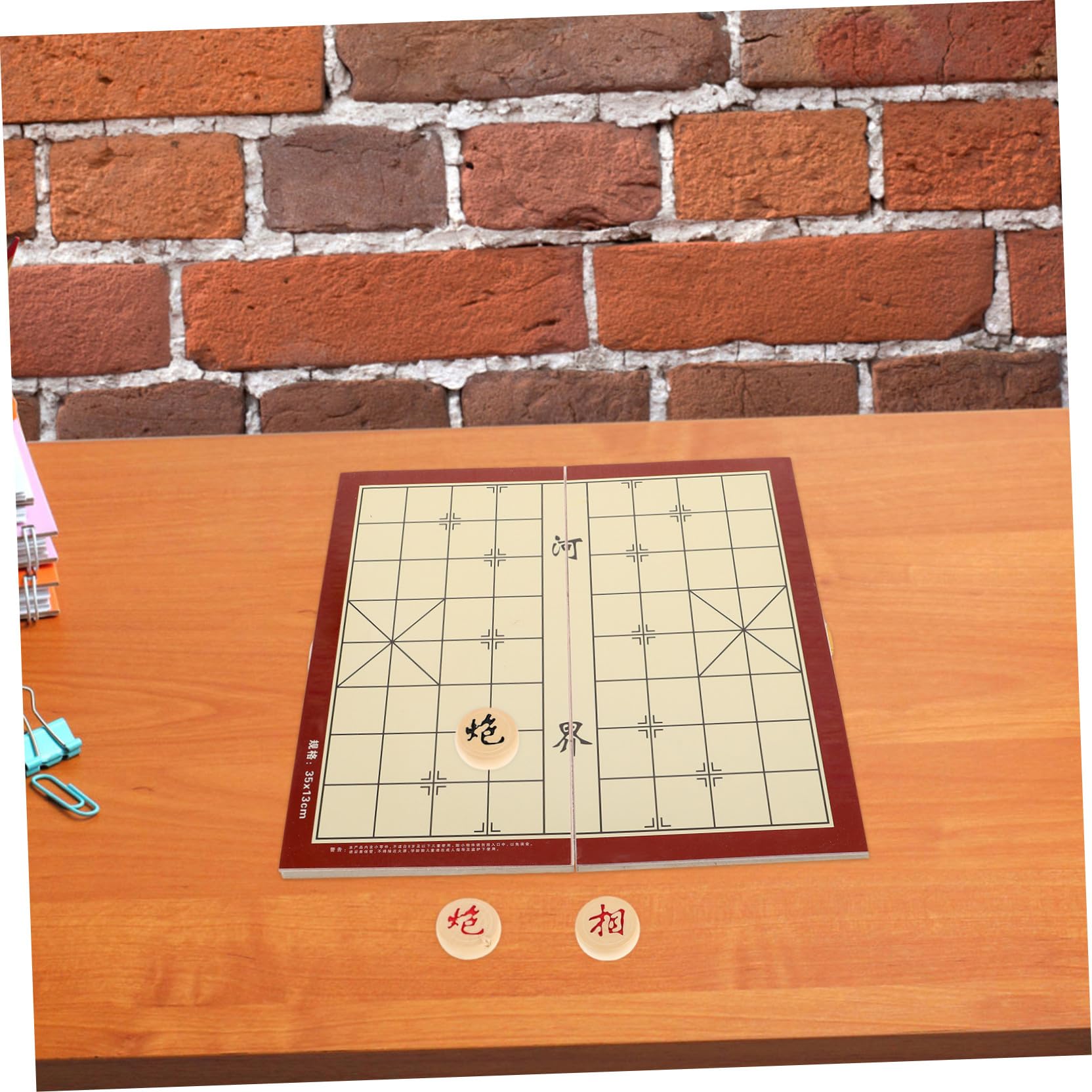 Toyvian Scacchiera Cinese Pieghevole in Legno con Custodia Integrata, Gioco da Tavolo da Viaggio per Esterni, Salva Spazio e Previene la Perdita dei Pezzi