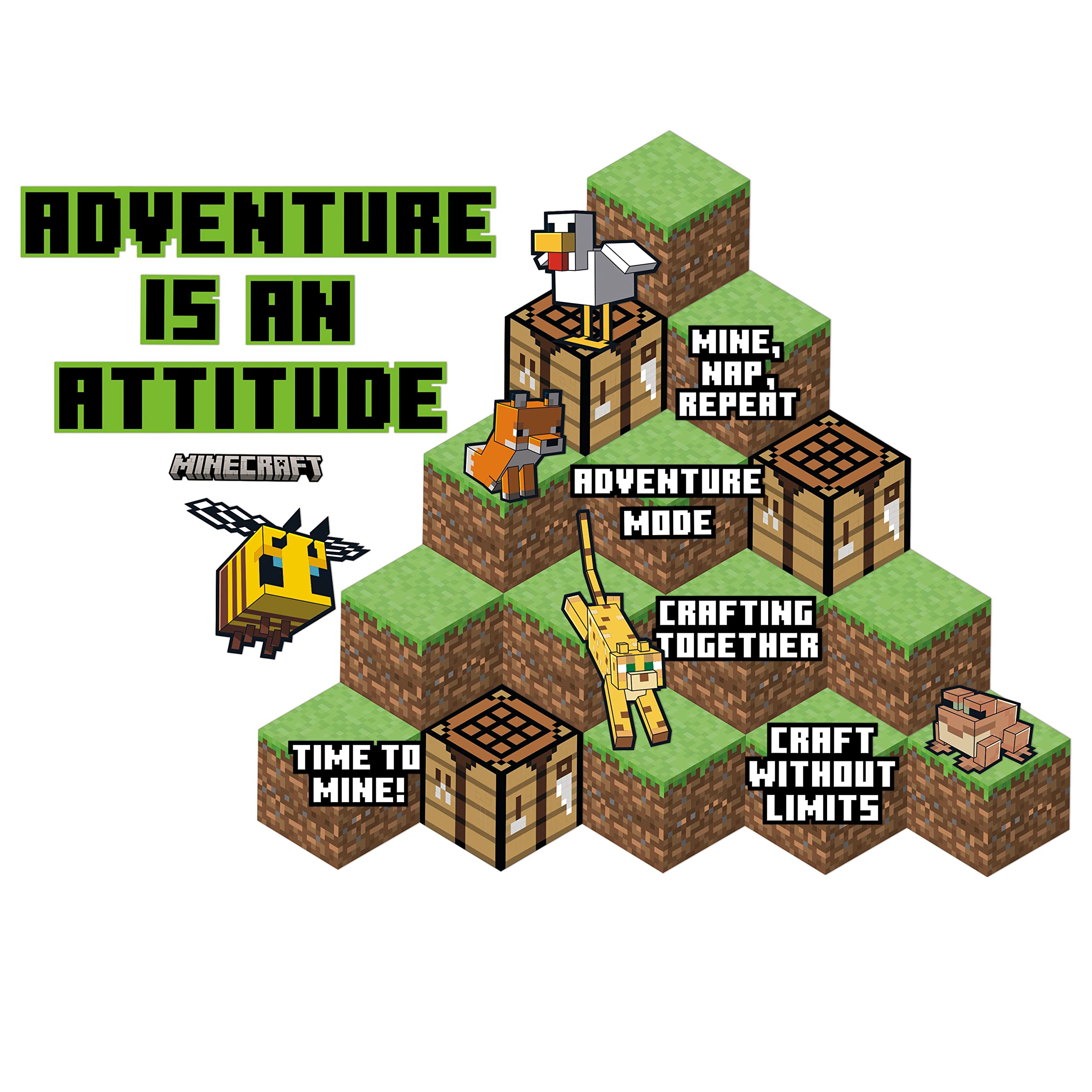 EurekaMinecraft Adventure is an Attitude Mini Bulletin Board Set and Classroom Decorations for Teachers, 32 Pieces