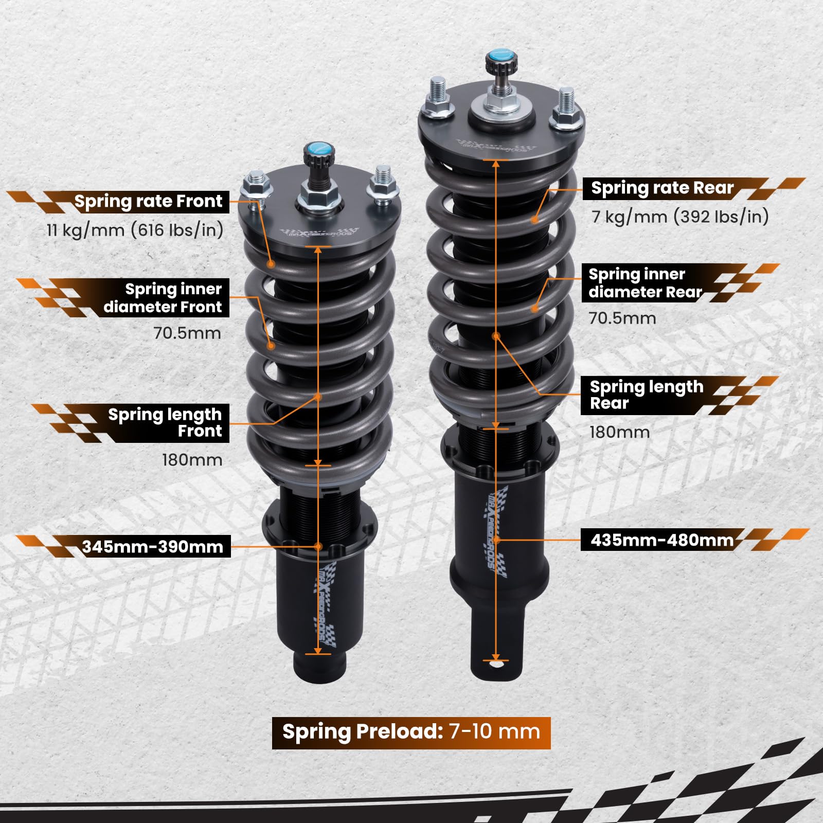 maXpeedingrods Upgrade Combinés Filetés Amortisseurs pour Honda Civic EC ED EE EF EG EH EJ EM