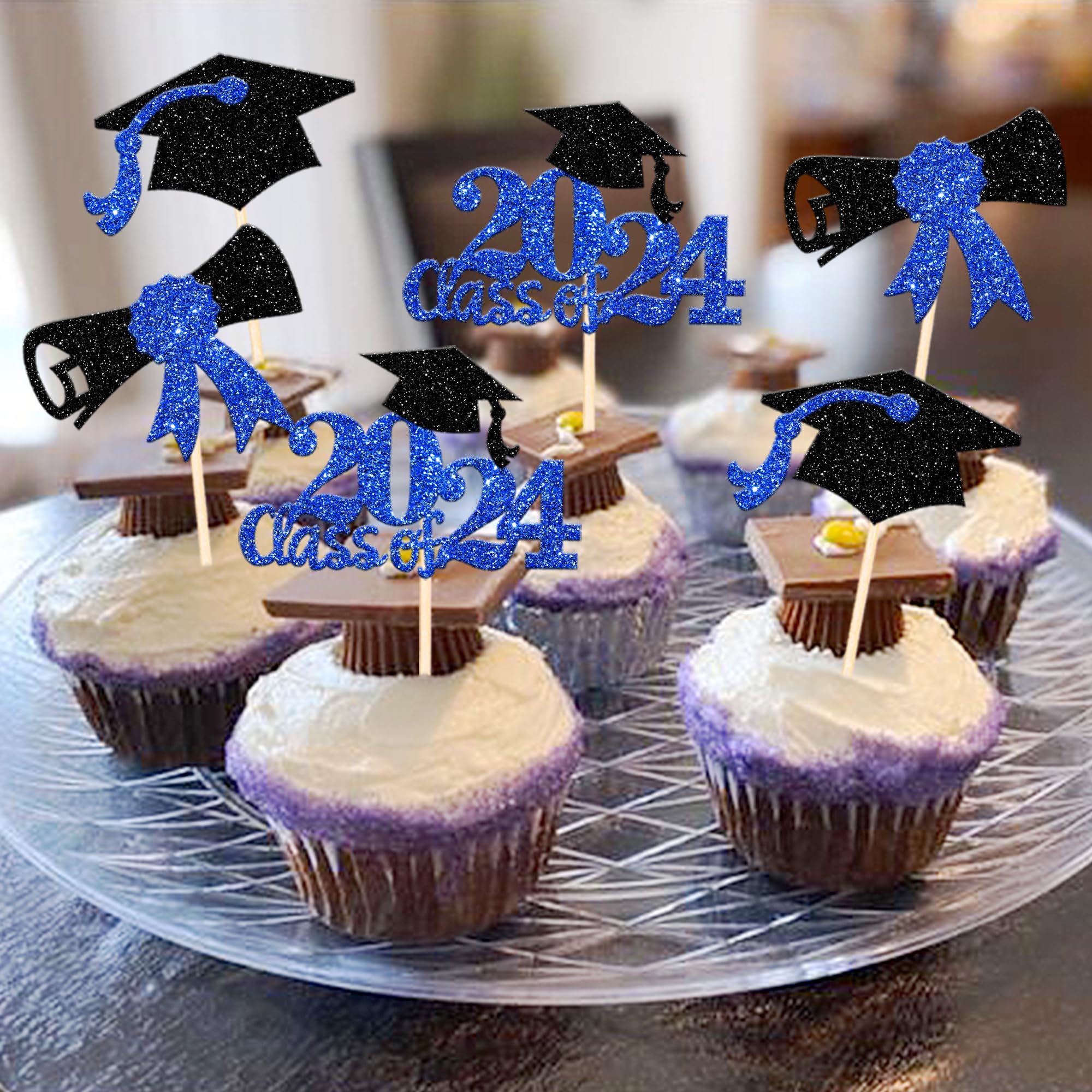 Gyufise Lot De 24 Décorations Pour Cupcakes Avec Paillettes