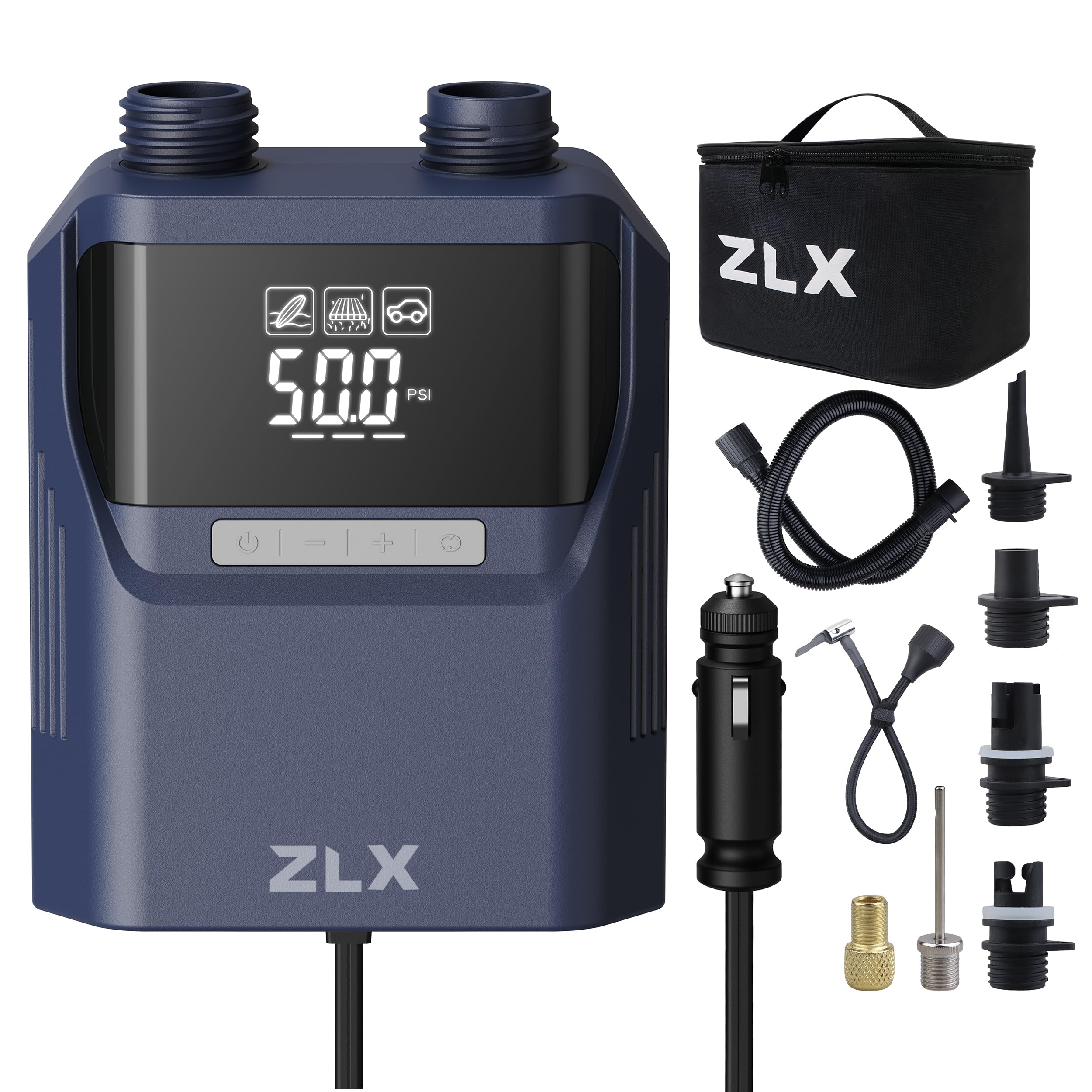 Pompe Électrique Sup ZLX, Pompe à Air Électrique pour Sup 50 PSI, Accessoire Haute Pression à Double Étape pour Planche de Stand Up Paddle Gonflable