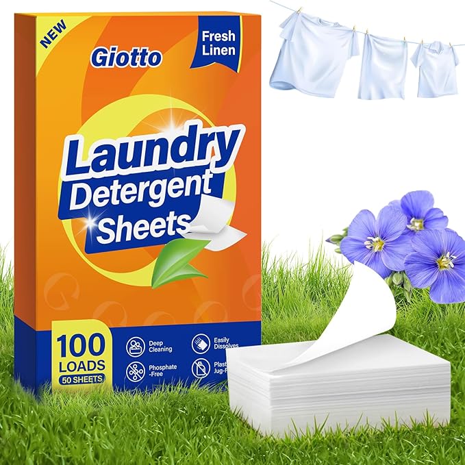 Giotto Laundry Sheets Fresh Linen Scented, EcoFriendly