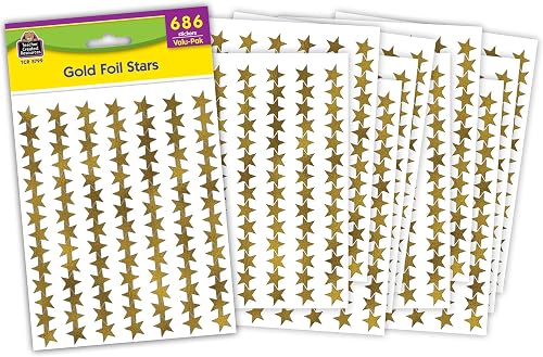 Teacher Created Resources Gold Foil Star Stickers Value-Pak (TCR5799)