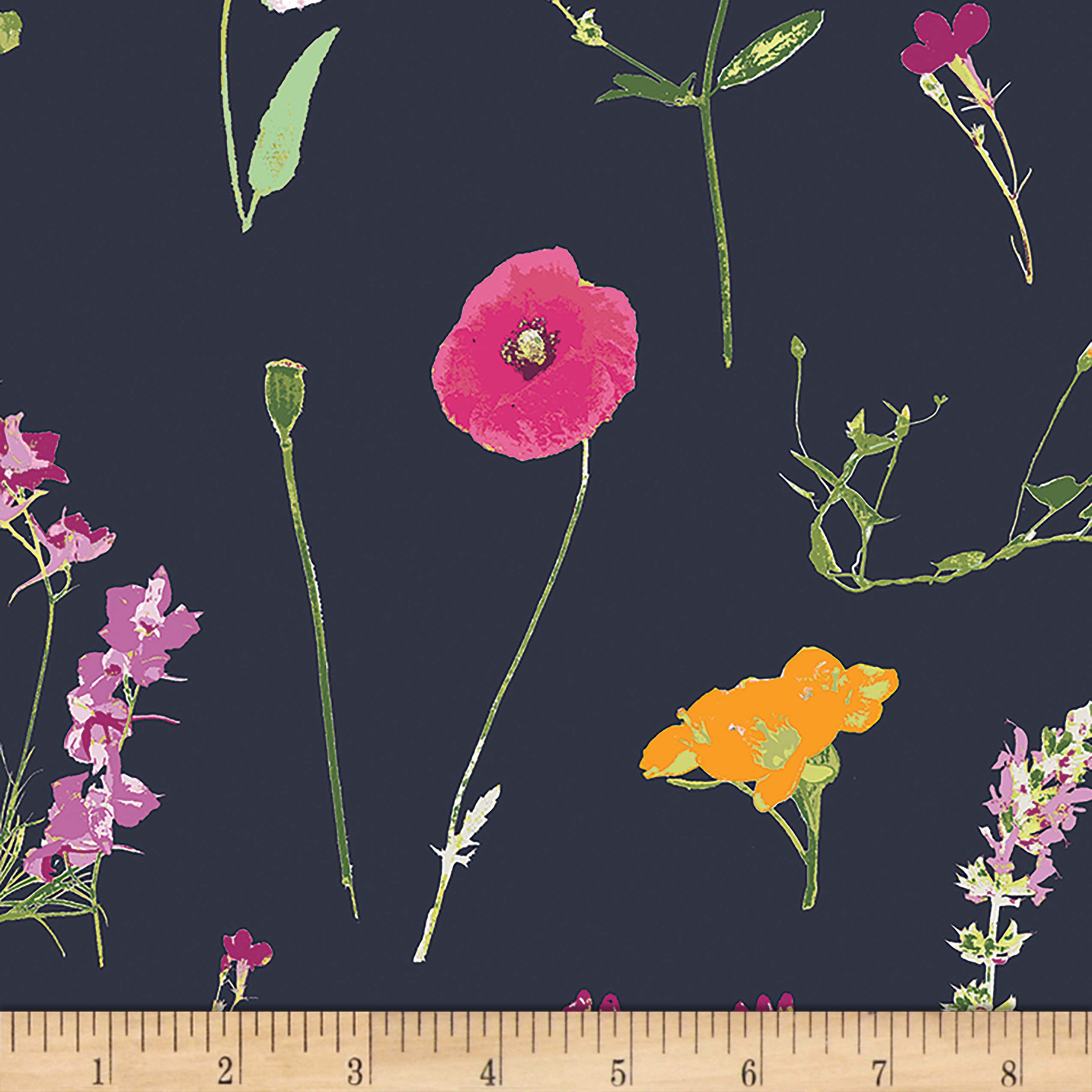 Art Gallery Fabrics Art Gallery Lavish Petal Picking Dense Fabric, Dark Blue