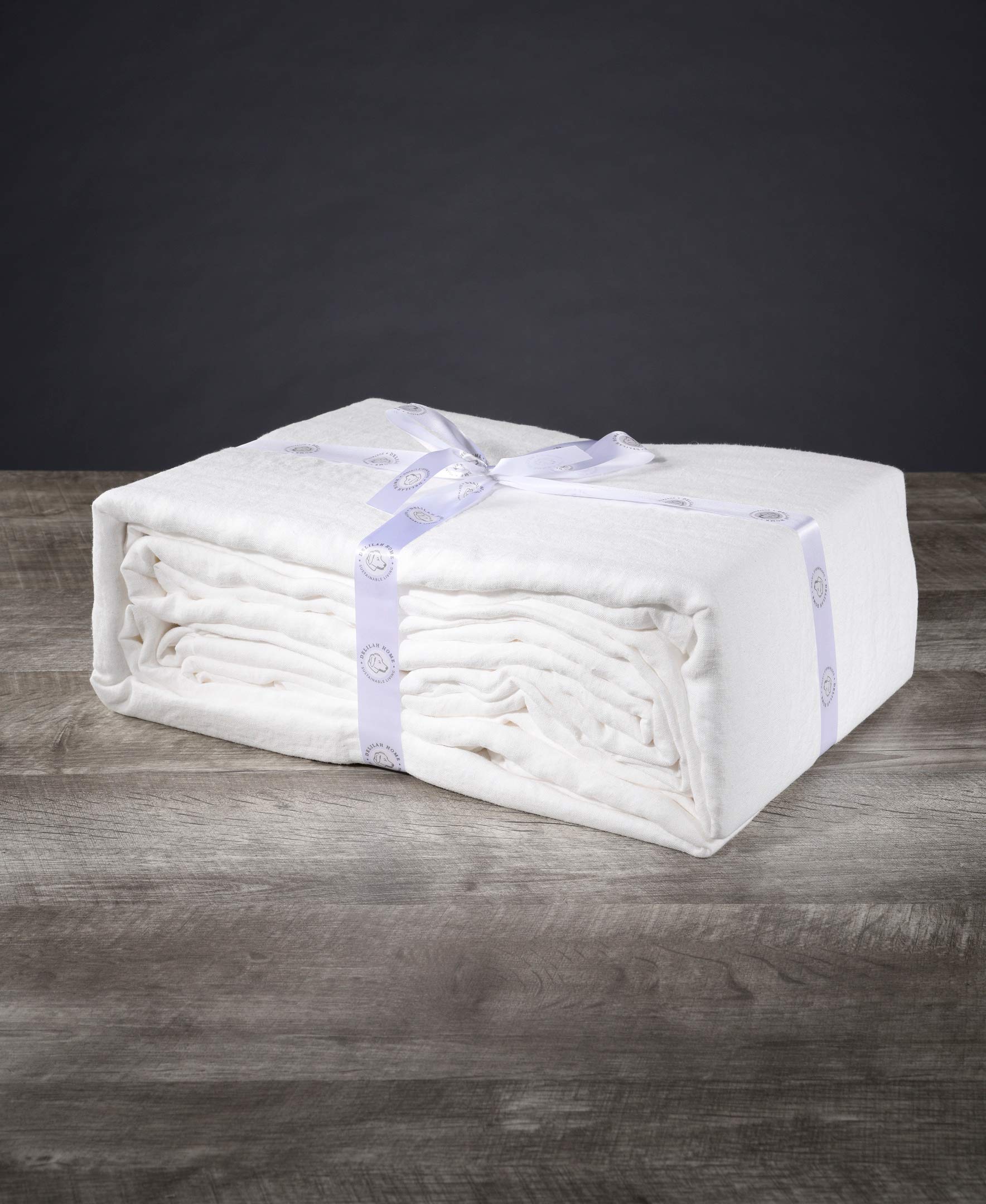Delilah Home Sustainable Living 100 Organic Hemp Split King Bed Sheets Certified by GOTS and Vegan org Proudly
