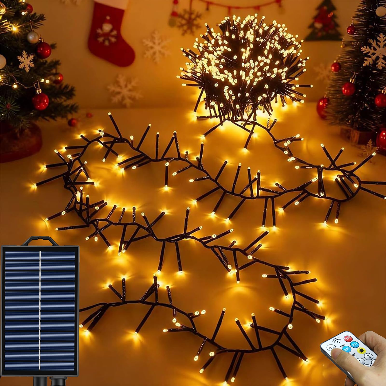 Amazon.co.jp: ソーラー LED イルミネーションライト 50m 500球 屋外