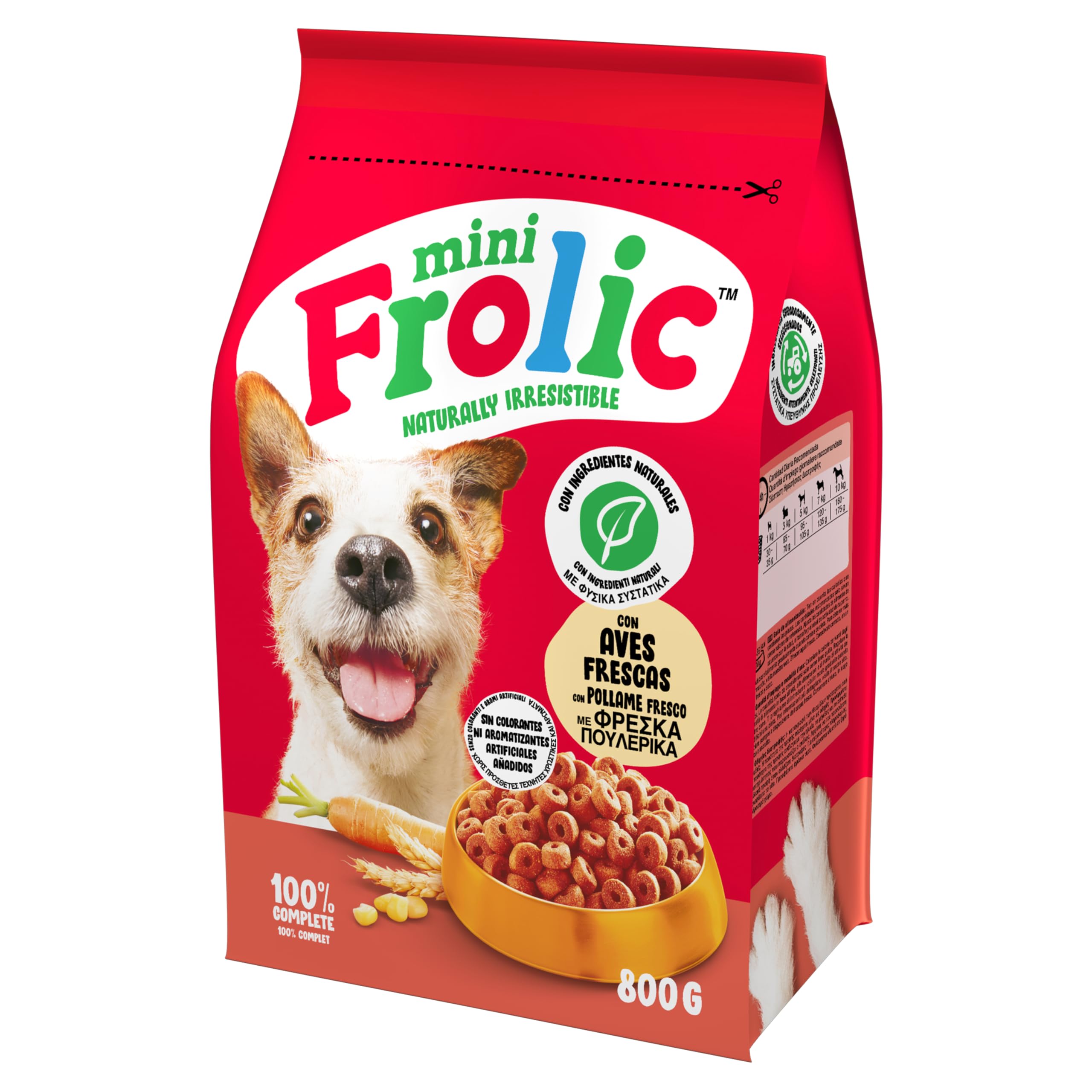 Frolic Mini Croccantini per Cane, cibo secco al gusto di Pollame, 5 Sacchi da 800 g