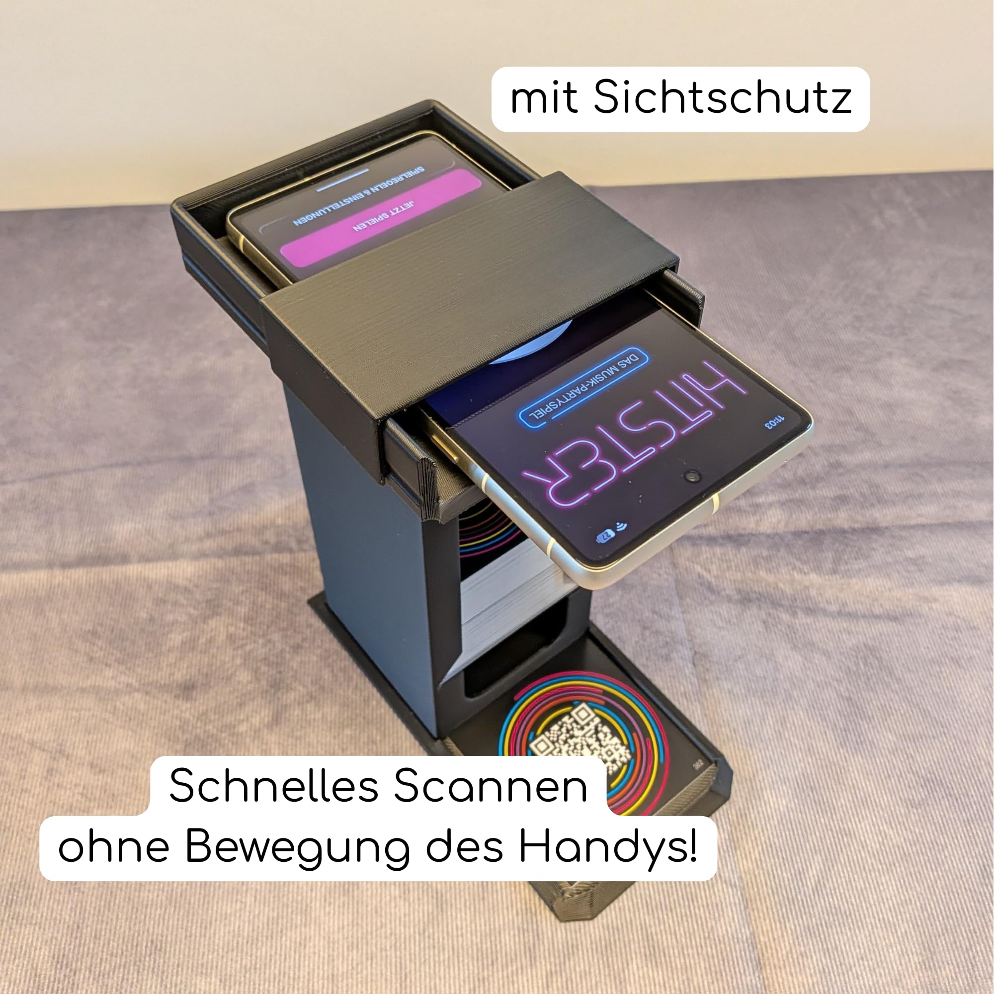Hit Tower | Scan Turm Organizer kompatibel mit Hitster und Erweiterungen (auch Battle of the Generations)