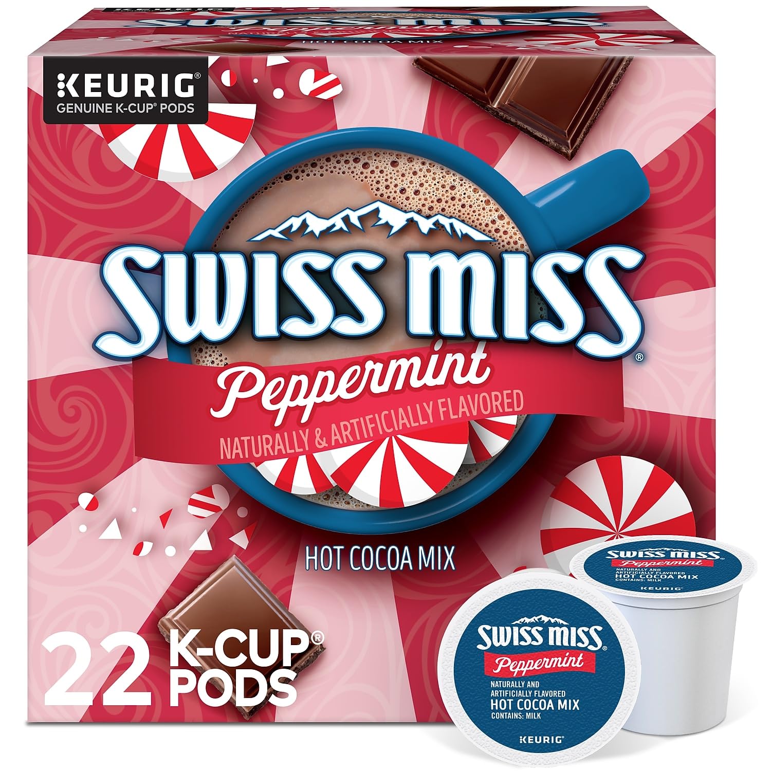 Amazon.com : Swiss Miss Chocolate Peppermint Hot Cocoa Mix, Keurig