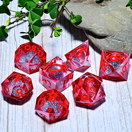 Miniatura 5 de Dados de resina con cabeza de gato DND, juego de dados poliédricos de borde afilado para juegos de rol Dungeons and Dragons RPG Explorador Mágico,