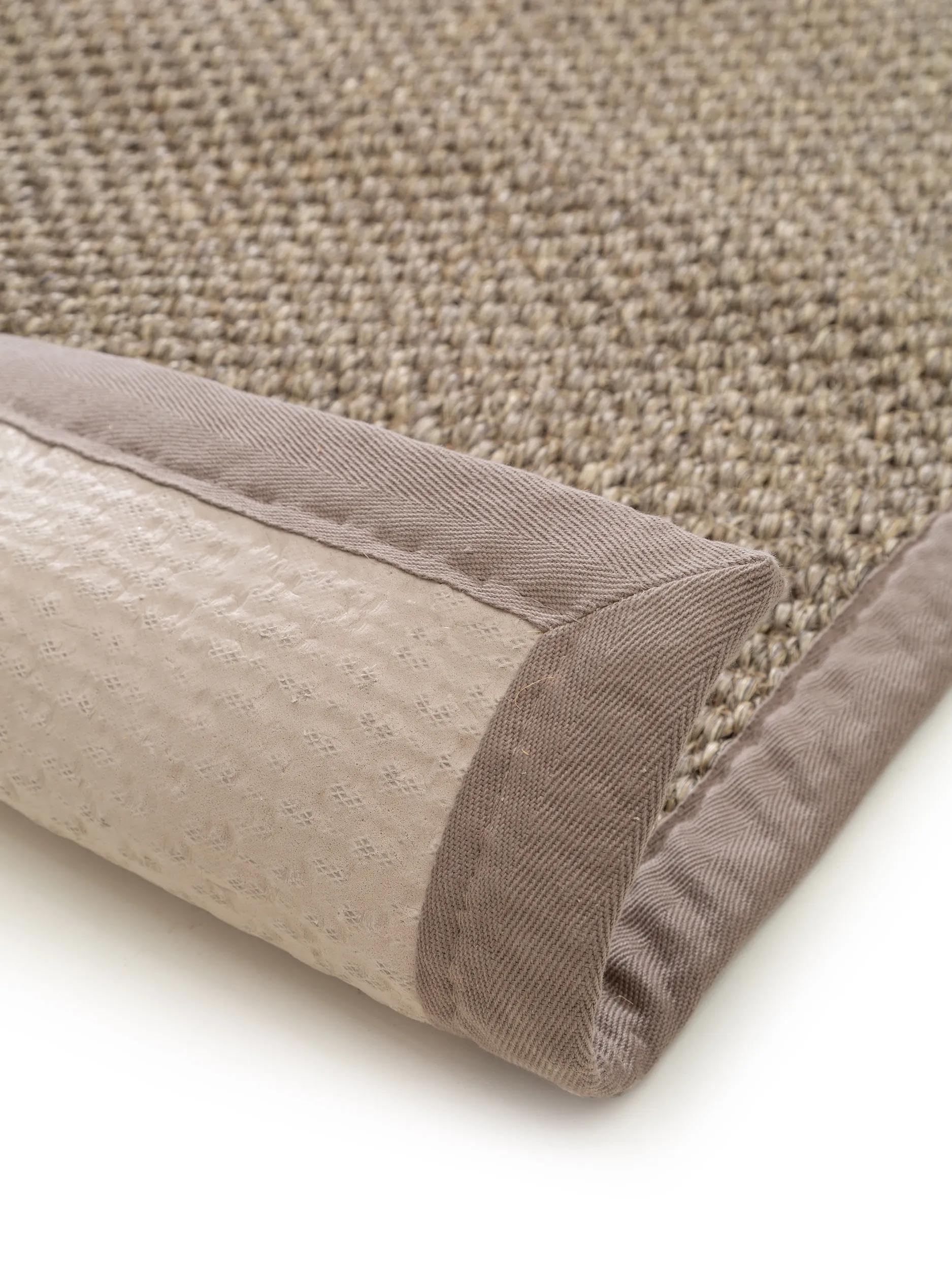 benuta Tappeto in sisal Pure Greta, grigio, 160 x 230 cm, 100% sisal, rettangolare e in stile: bordatura, tinta unita, Natural Living, Scandi Living – facile da pulire per soggiorno, camera da letto