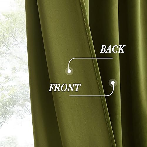 Miniatura 252 de RYB HOME Cortinas de terciopelo súper lujosas con diseño de bolsillo para barra, cortinas de privacidad con aislamiento térmico para oscurecer