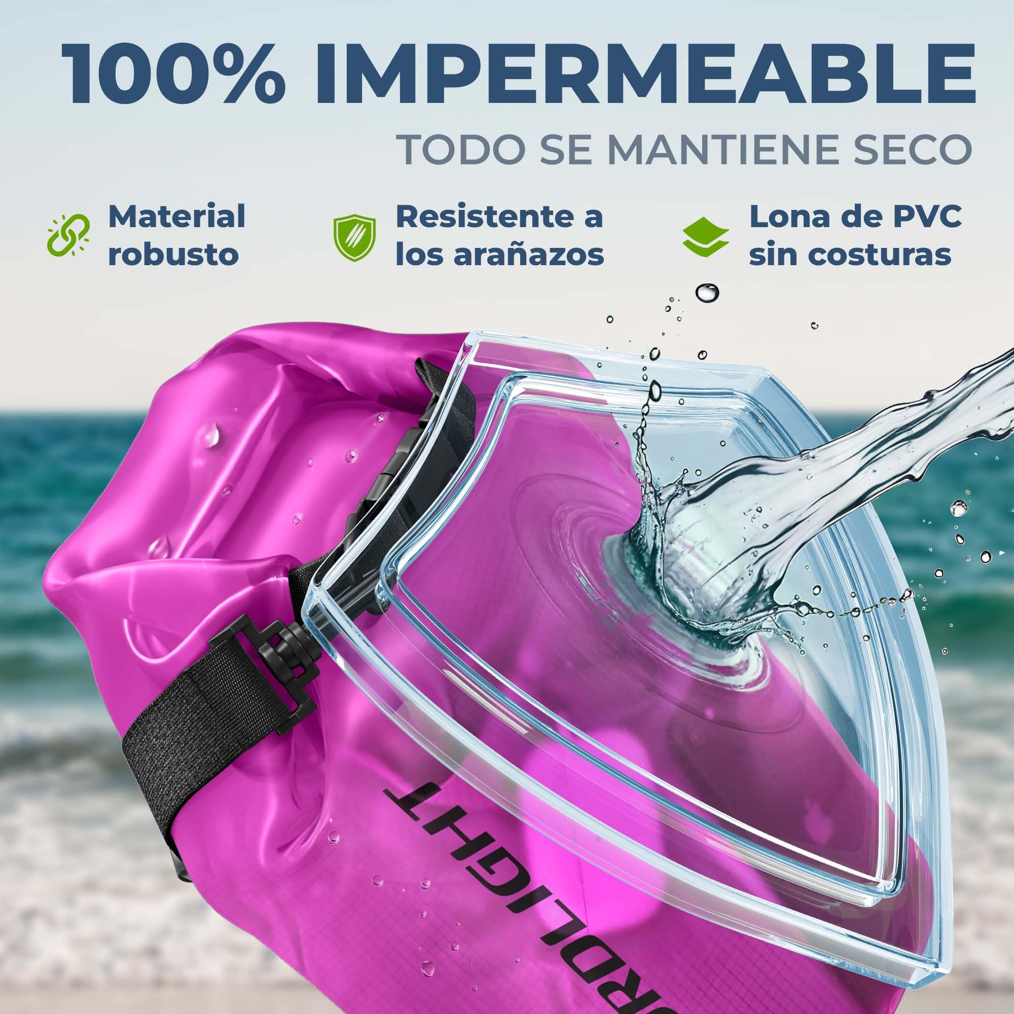 Nordlight Mochila Impermeable Roll Top 25L - Hybrid 25" | Bolsa Seca Con Compartimento Para Portátil De 15 Pulgadas, Bolsillos Exteriores E Interiores, Sistema De Transporte Acolchado — view 5