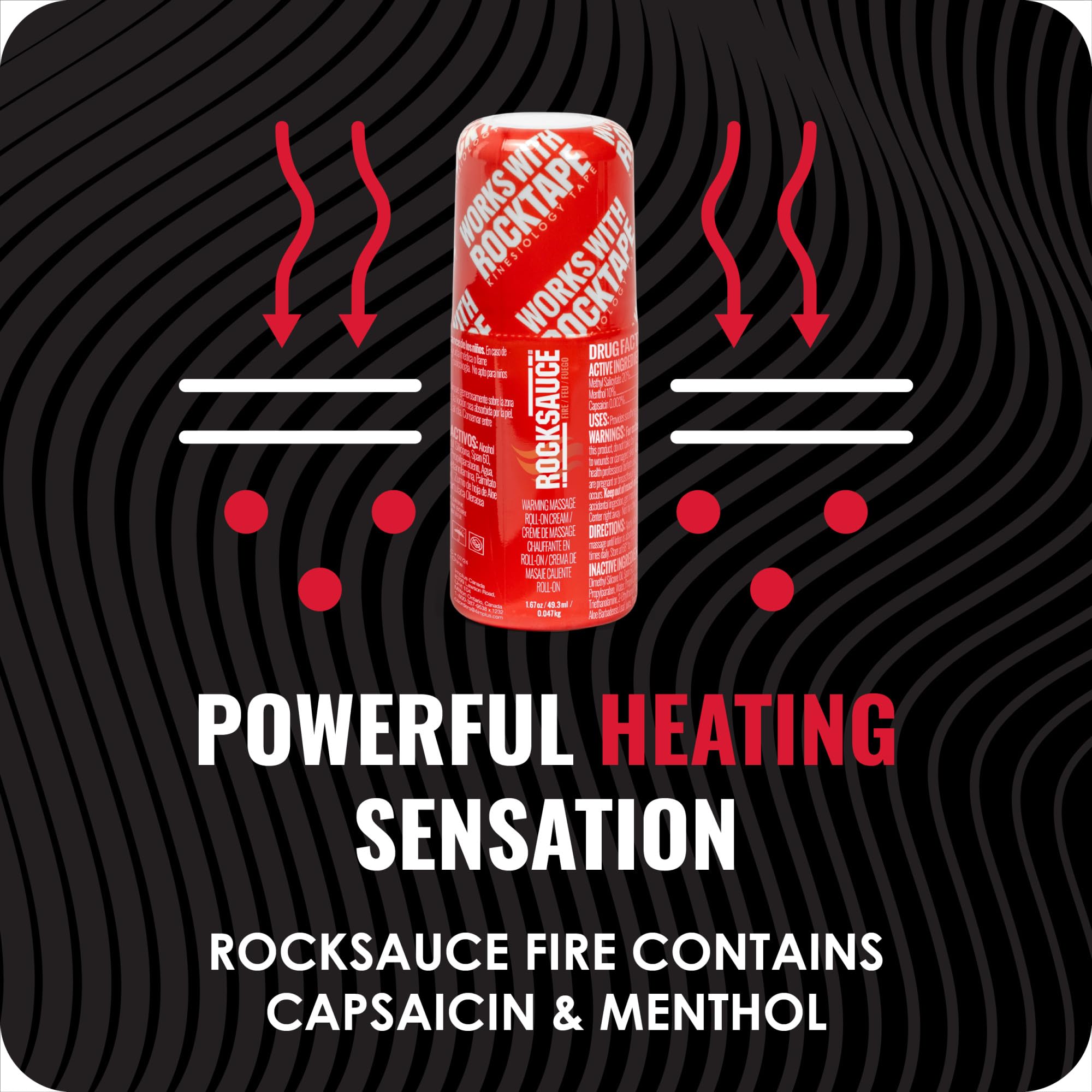 RockTape GO Muscle & Joint Relief Kit - Pre-Cut Kinesiology Tape & RockSauce Fire Roll-On - Quick Application, Durable, Water-Resistant, Recovery for Athletes
