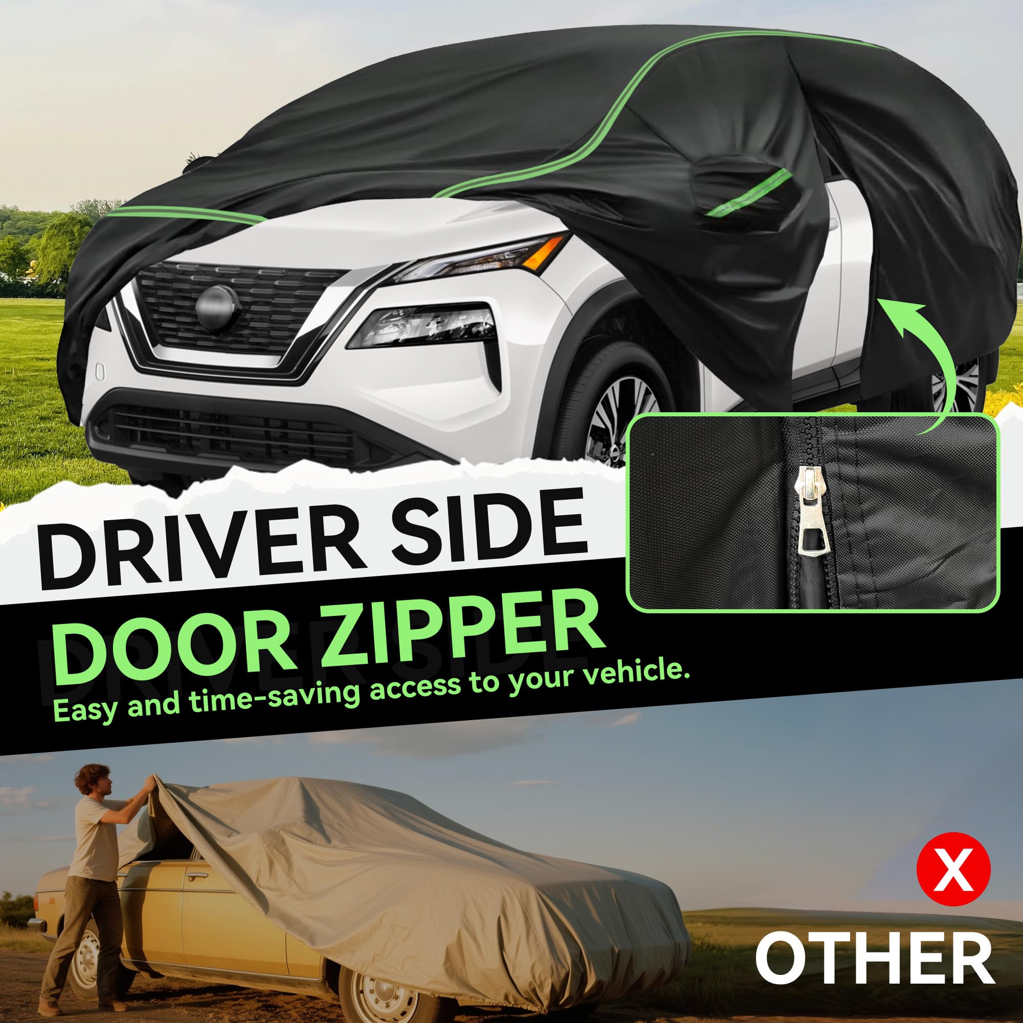 YIONCIO Car Cover for Subaru Forester SUV Size 420D Oxford Fabric Waterproof Windproof Sunproof Car Covers Durable All — view 4