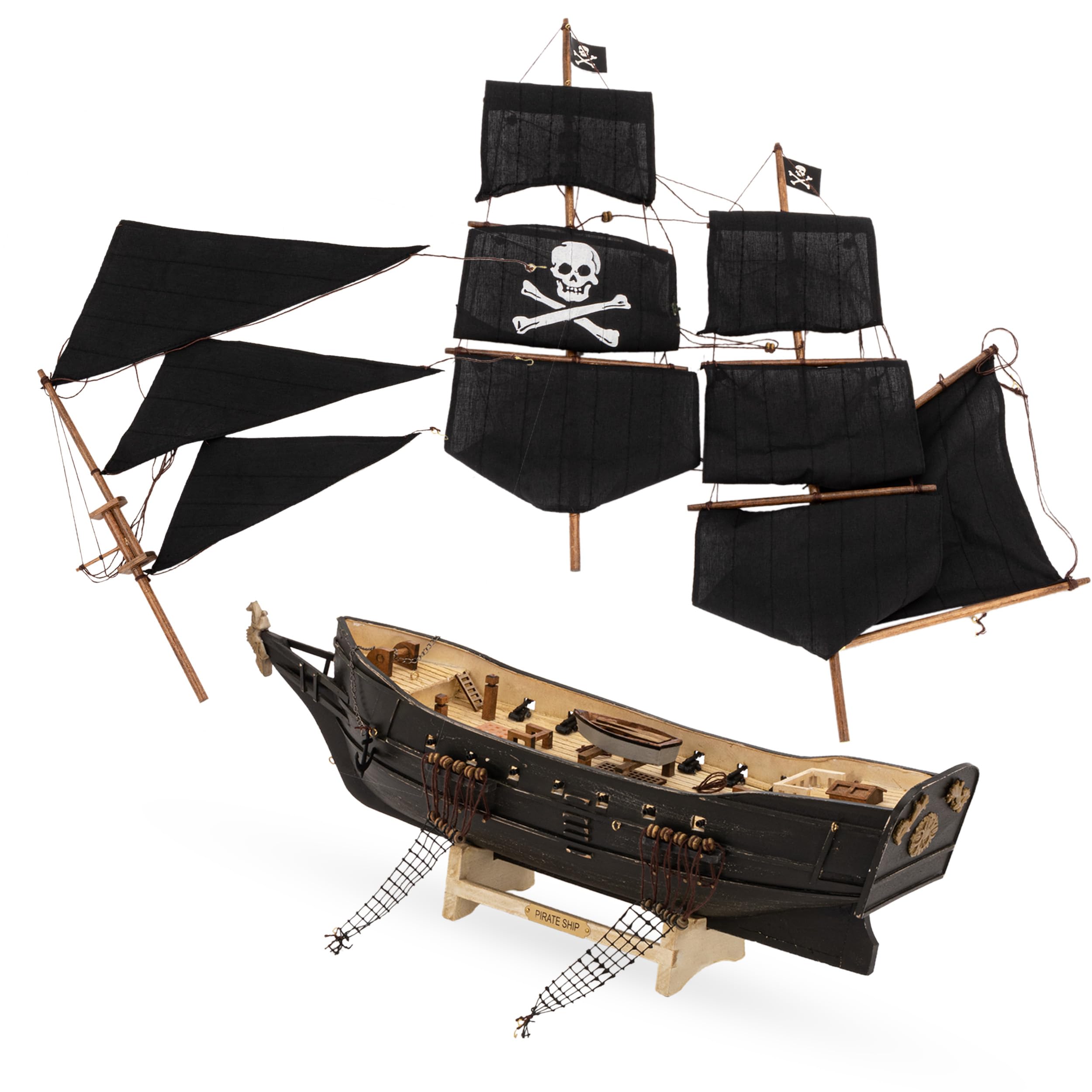NKlaus Barco pirata náutico, 78 x 60 cm, madera, decoración marítima, velero 14953