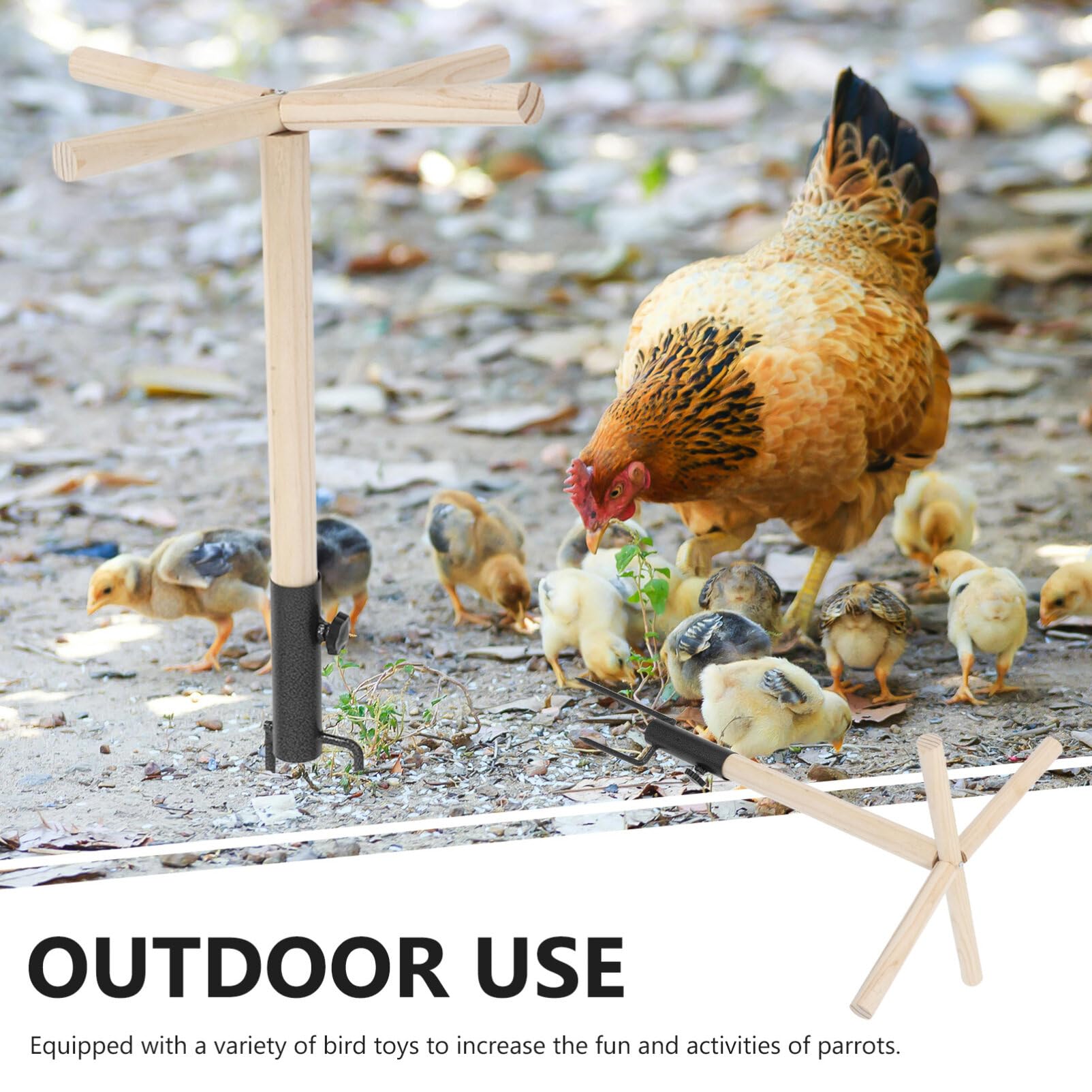 HANABASS Soporte De Madera para Pollos y Aves Exóticas Perchero para Entrenamiento De Aves para Gallinas y Loros Diseño Práctico y Funcional Estimula El Ejercicio Coordinación