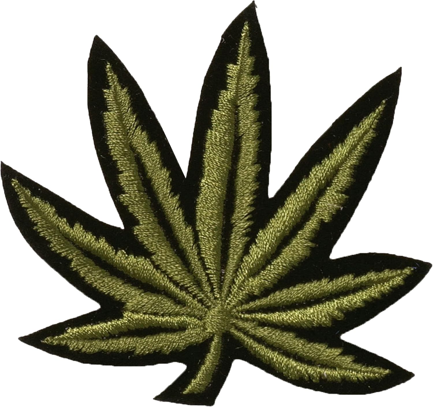Parche bordado para planchar o coser, diseño de hoja de cannabis