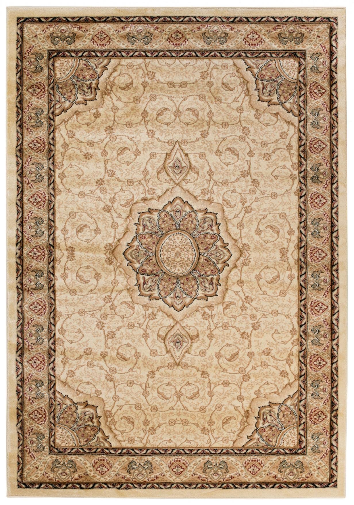 Mazovia Vloerkleed Oosters - Tapijt Kortstondig Pooltje - Tapijten Traditioneel Oosters Patroon - Decoratie Tapijt Woonkamer, Slaapkamer, Eetkamer - OEKO-TEX Carpet - Rug 300x500cm - Beige